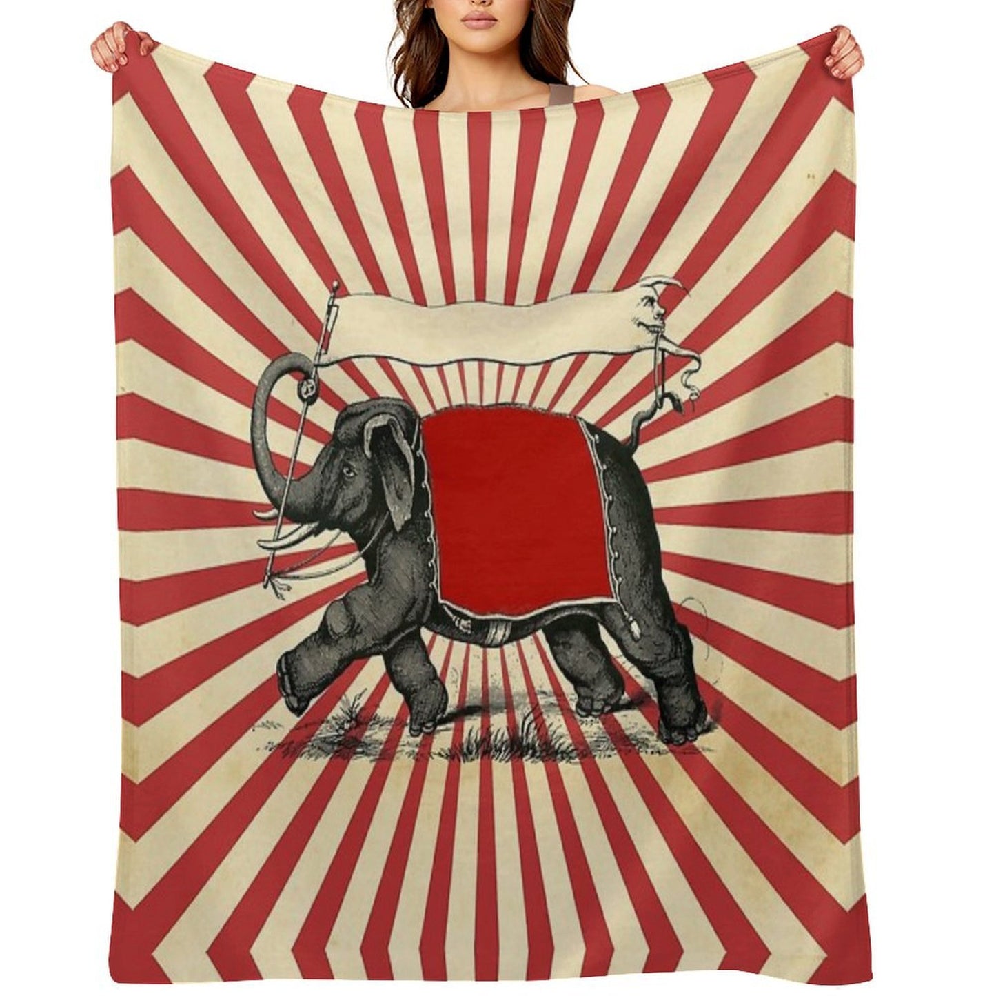 Circus Elephant Vintage Poster Pop Wall Street Art Quick-dry Throw Blanket
