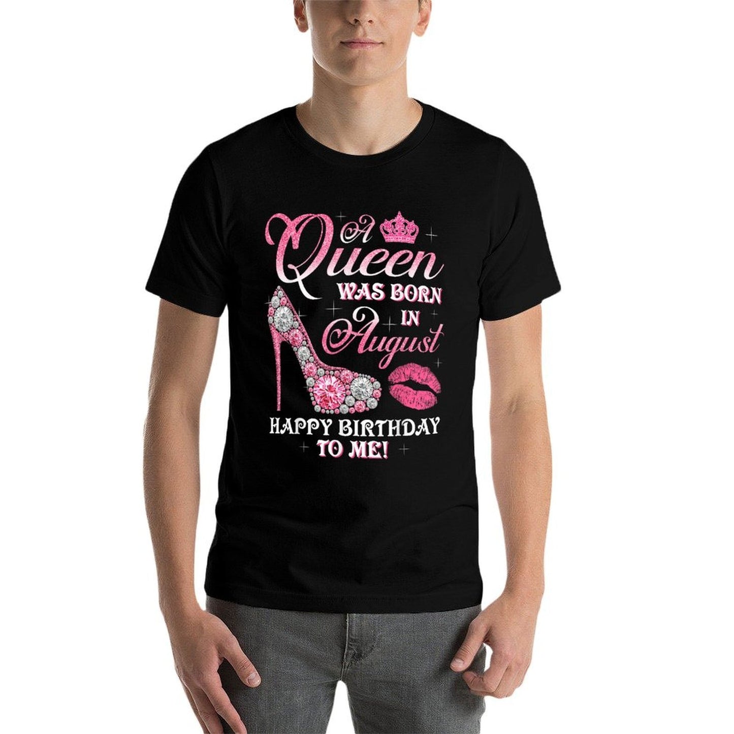 A Queen Was Born In August Happy Birthday To Me High Heel Moisture-wicking T-Shirt