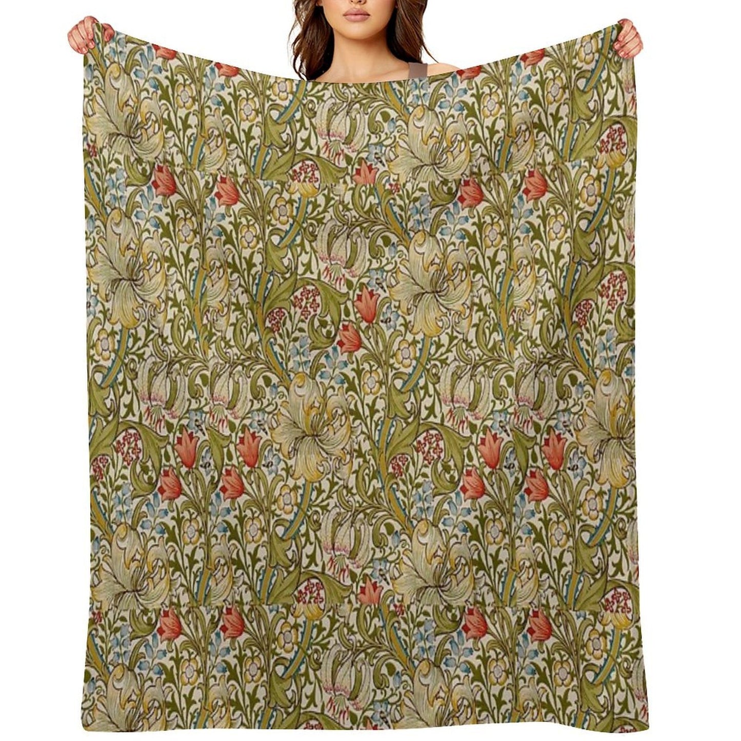 Golden Lilies All-season Throw Blanket
