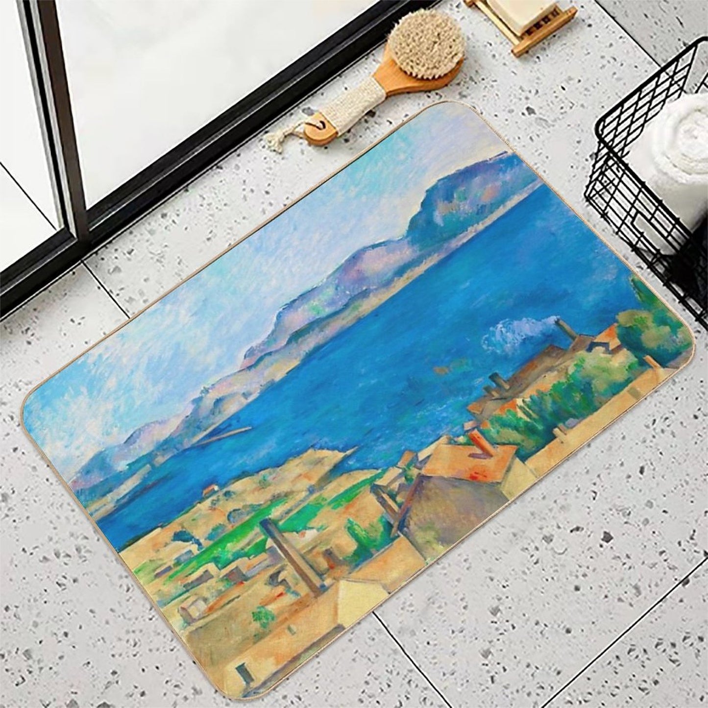 HD PAUL CEZANNE - The Bay of Marseille Slip-Resistant Bath Mat