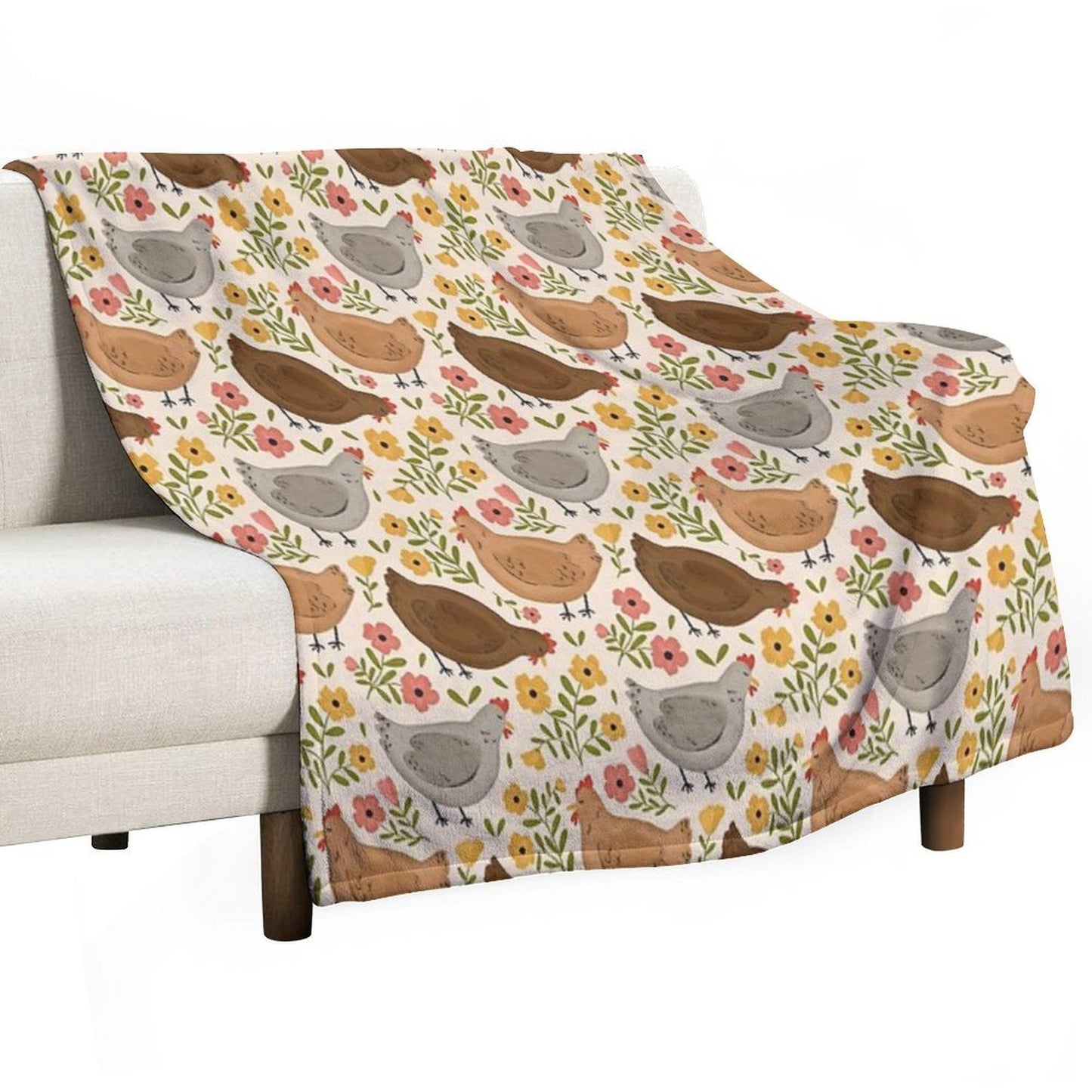 Springtime Chickens Eco-conscious Throw Blanket