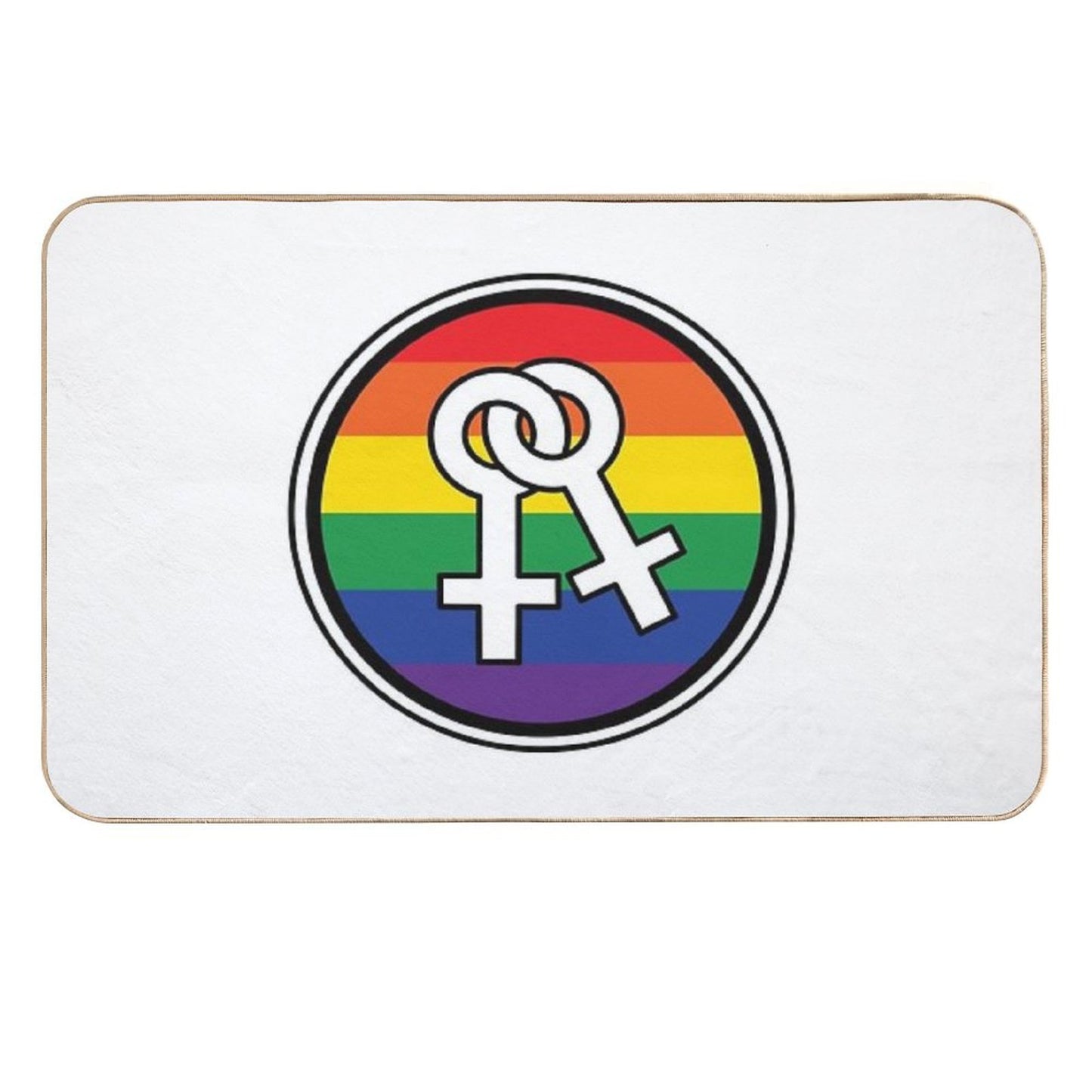 Female Symbols Rainbow Pet-Safe Bath Mat