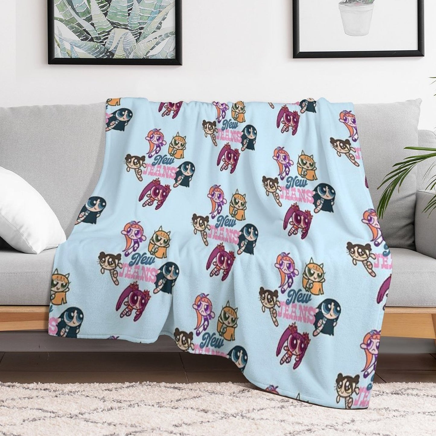 NewJeans Powerpuff Girls Lightweight Throw Blanket