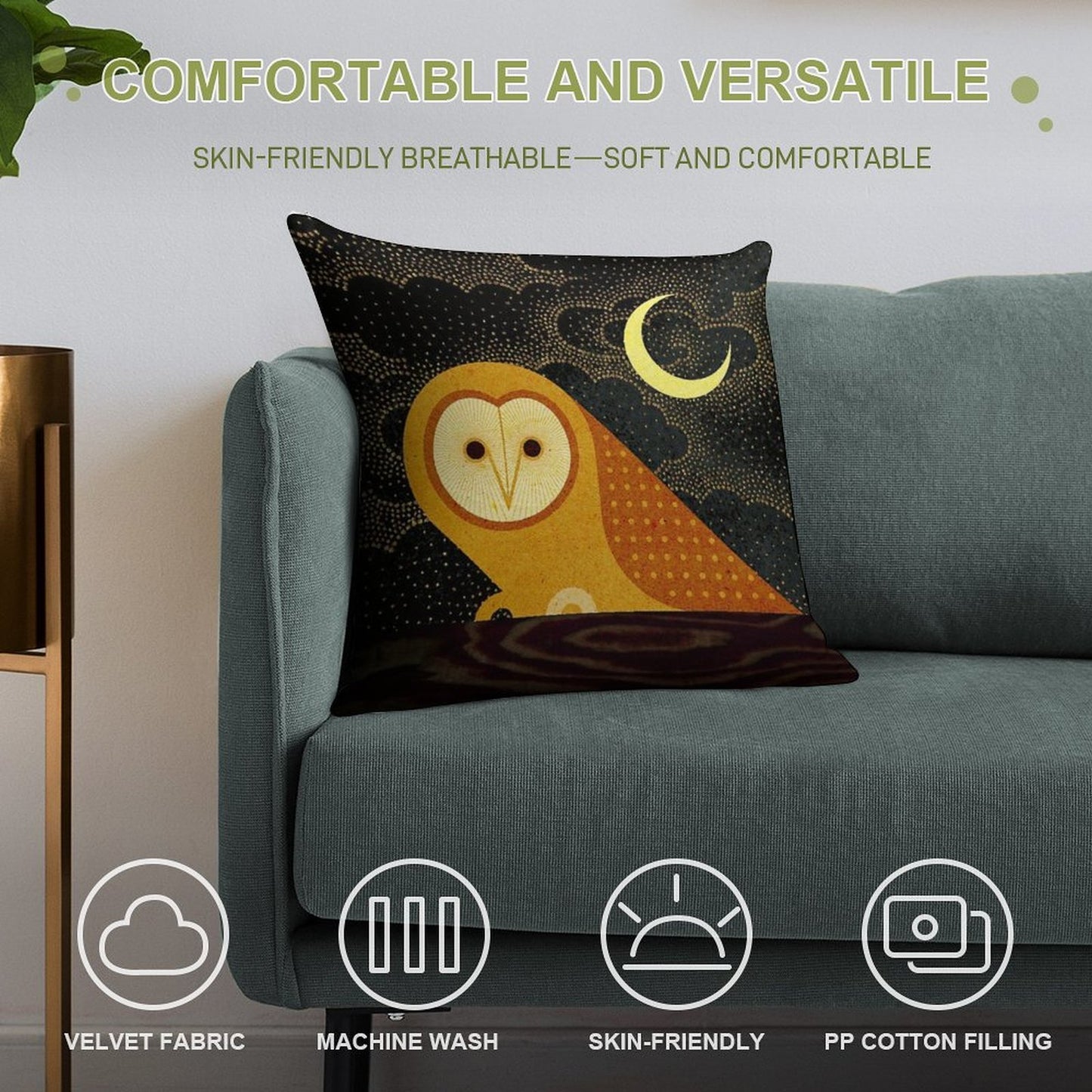 Barn Owl Soft Bedroom Essential Throw Pillow