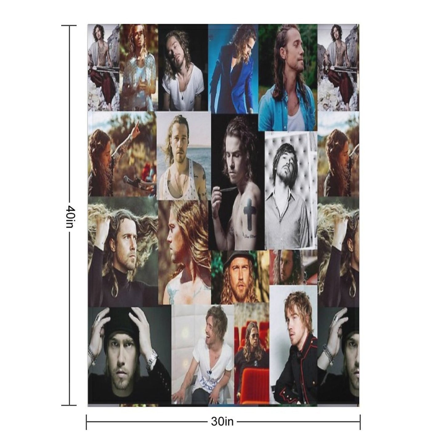 Julien Doré French Singer Collage All-season Throw Blanket
