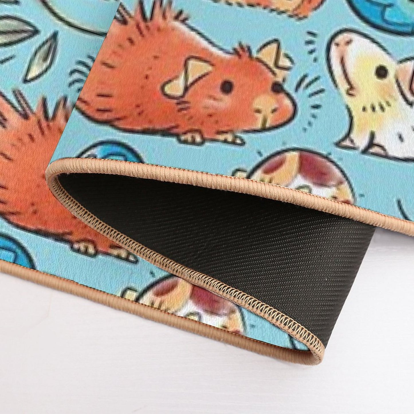 Guinea Pig Huddle In Blue Long-Lasting Bath Mat