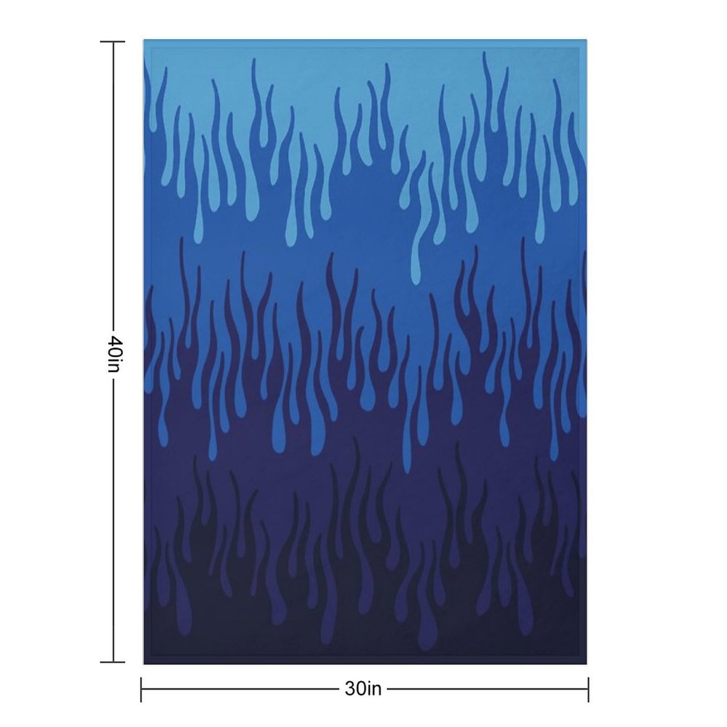 Blue Fire Flame Print Design Durable Throw Blanket