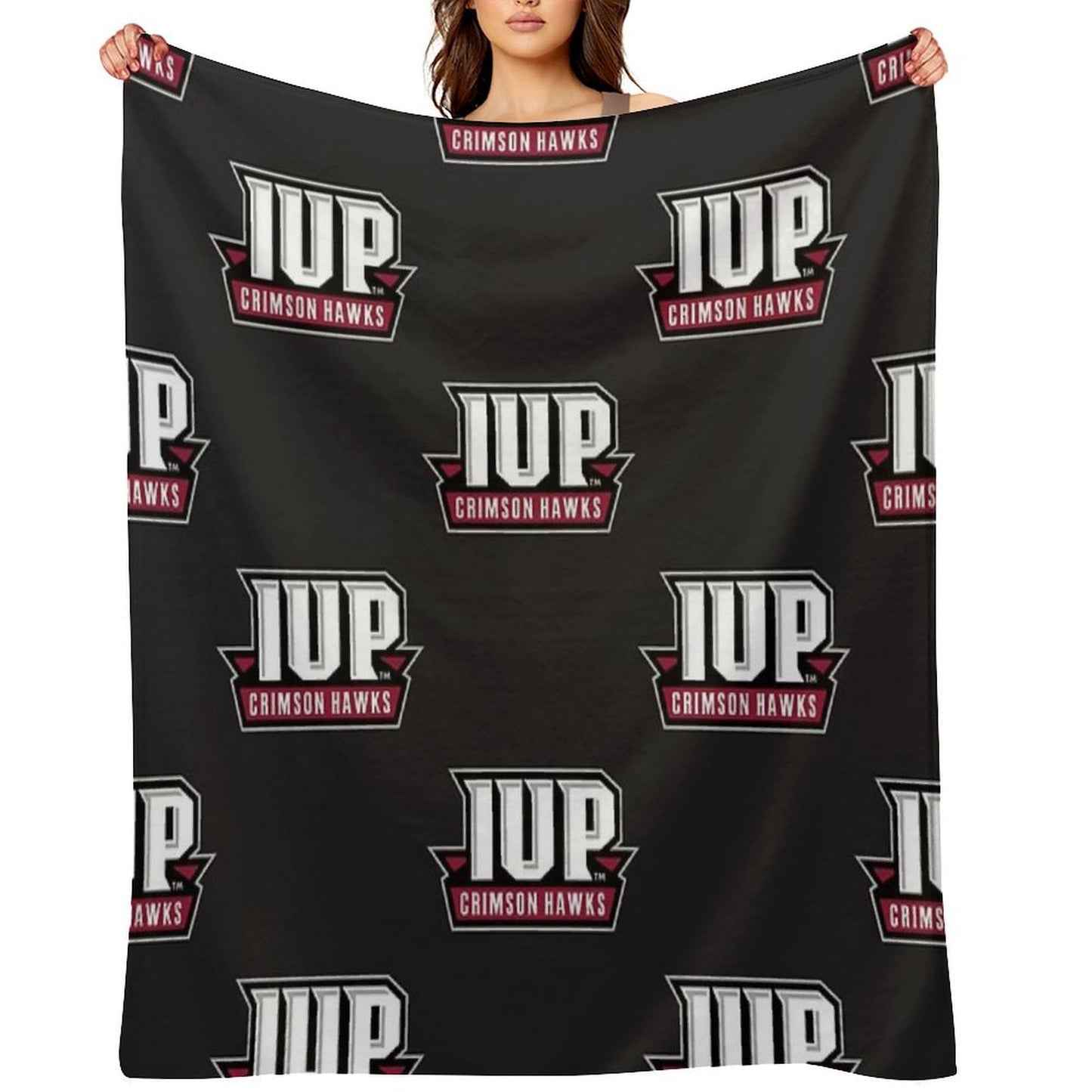 IUP Crimson Hawks Club Classic T-Shirt Eco-conscious Throw Blanket