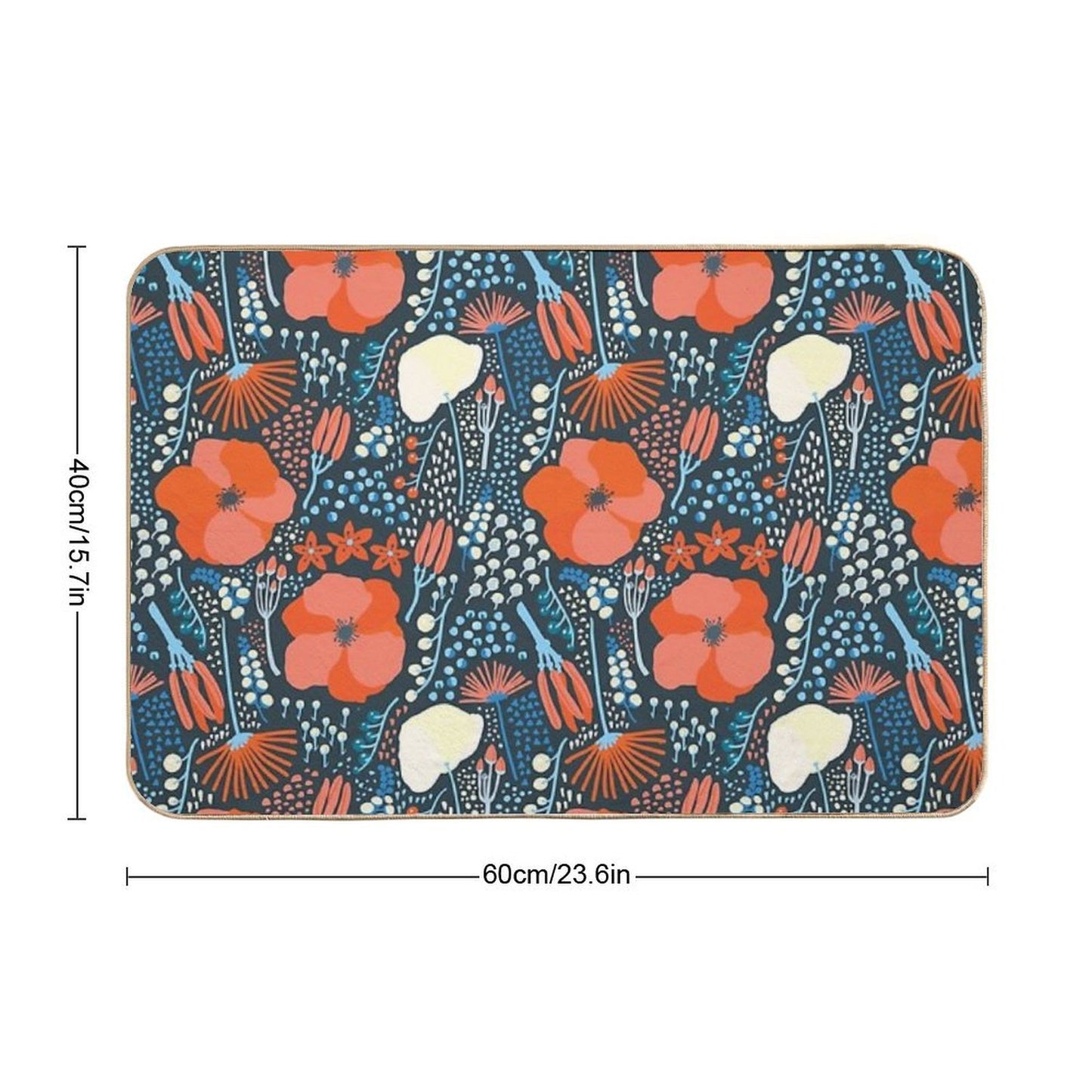 Summer Field Colorful Pattern Anti-Trip Bath Mat