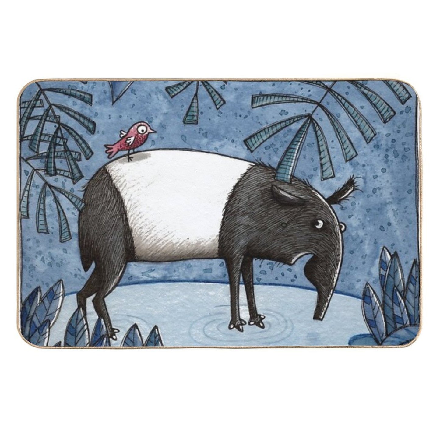 Welcome To The Jungle - Tapir - Schabrackentapir Slip-Resistant Bath Mat