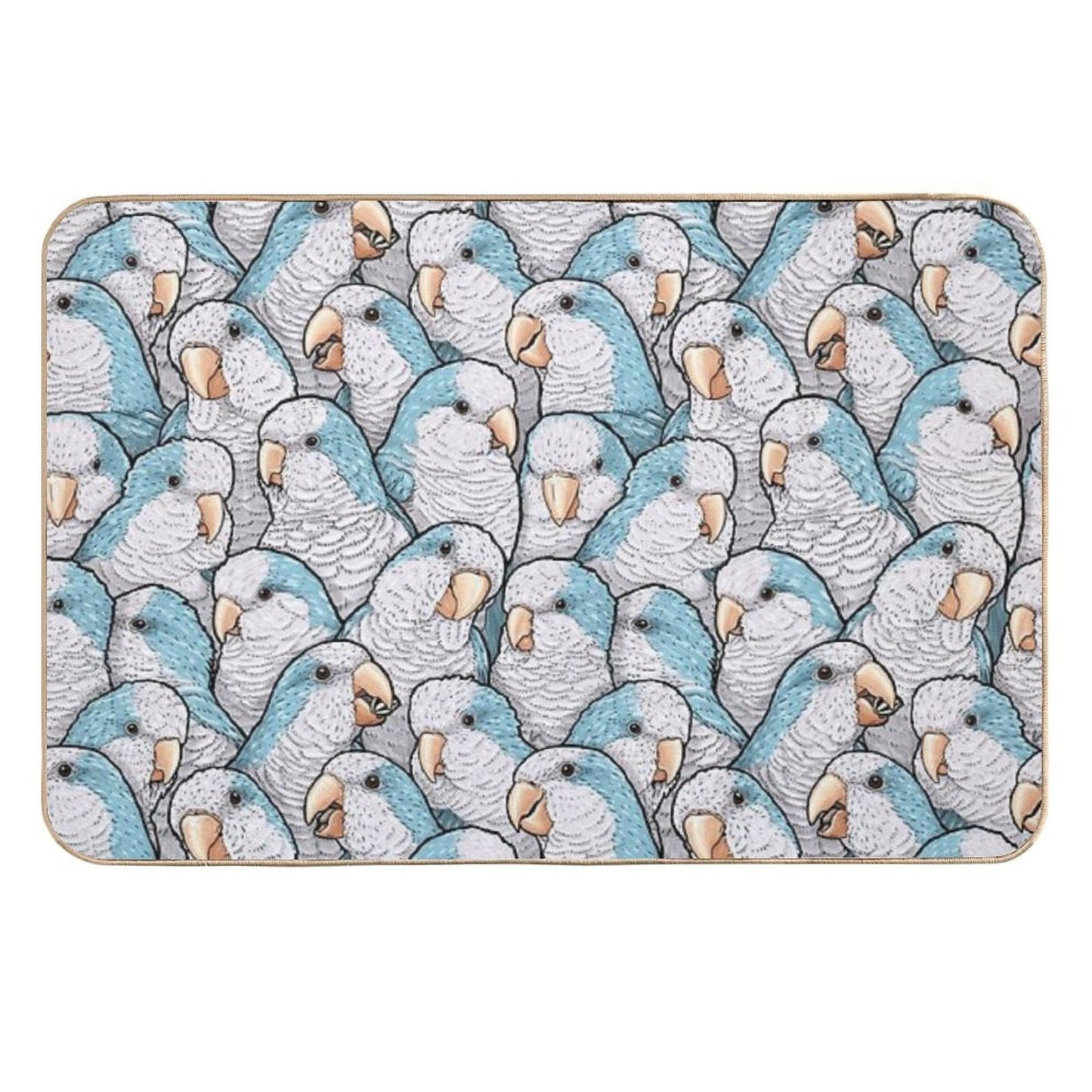 Blue Quaker Monk Parakeets Dirt-Trapping Bath Mat