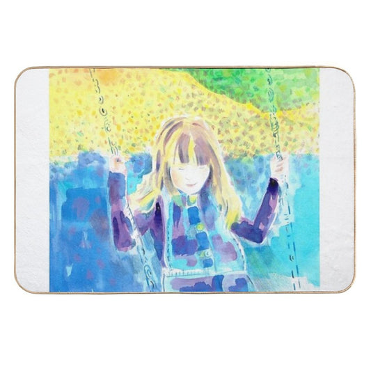 Happy Swinging in The Sunshine.  Non-Slip Bath Mat