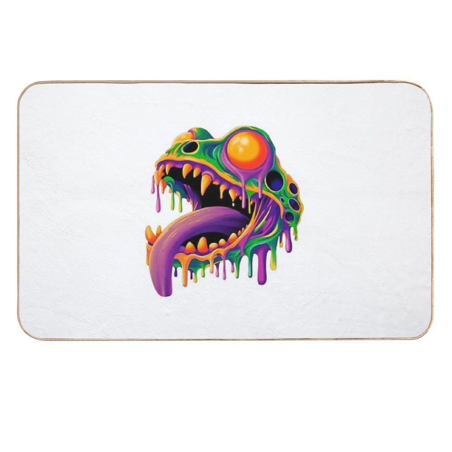 Psychadelic Frog Dripping Easy Maintenance Bath Mat