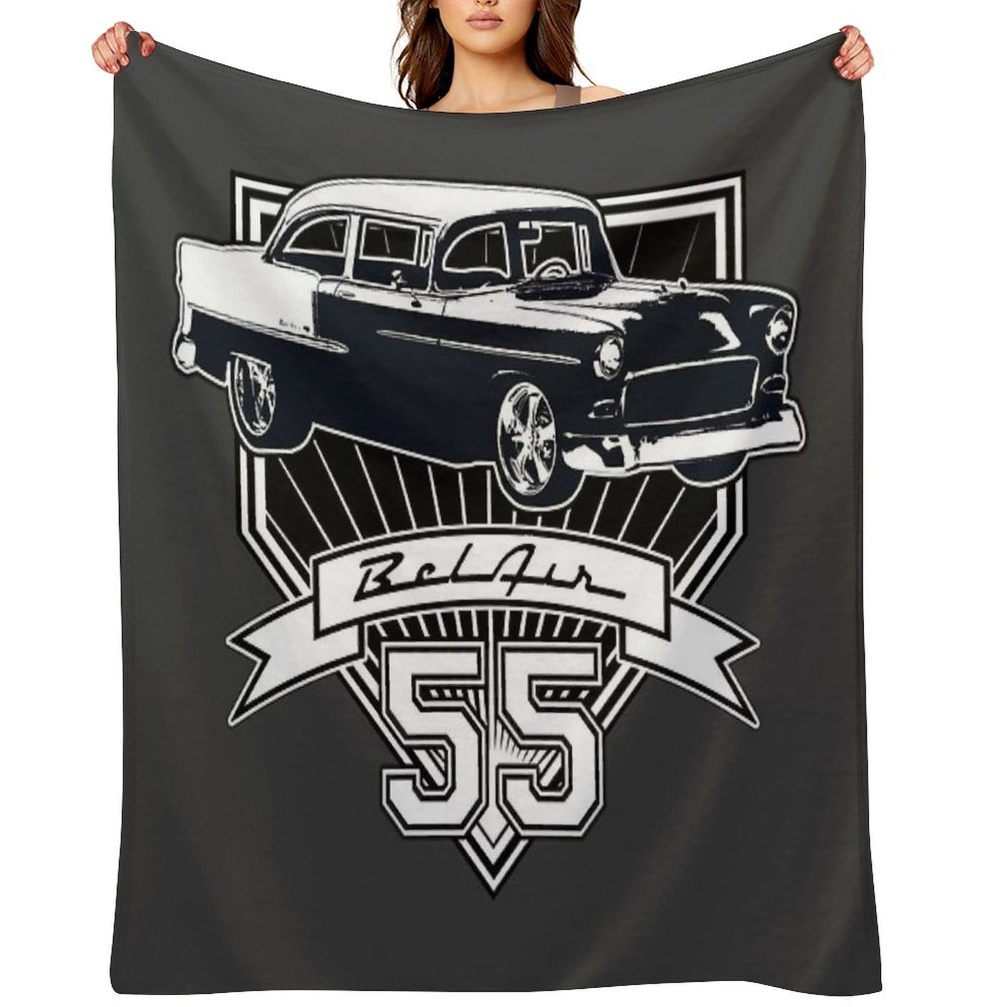 55 Chevy Bel Air Compact Throw Blanket
