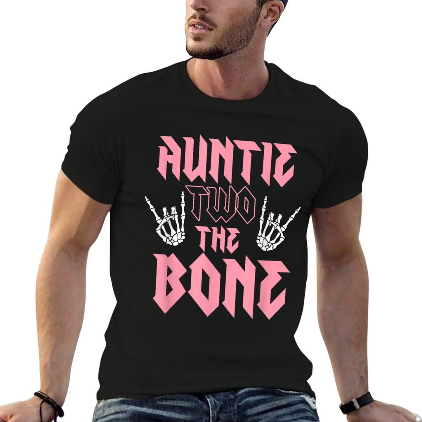 Auntie Two The Bone Birthday 2 Years Old Birthday Girl High-quality Stitching T-Shirt