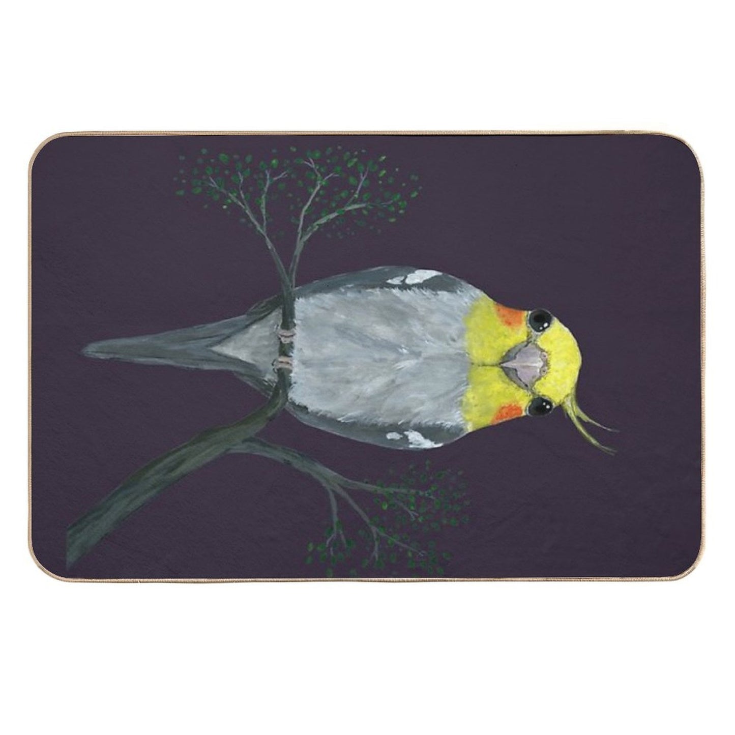 A Portrait of A Cockatiel Stain-Proof Bath Mat