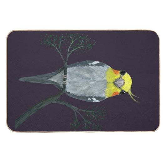 A Portrait of A Cockatiel  Stain-Proof Bath Mat