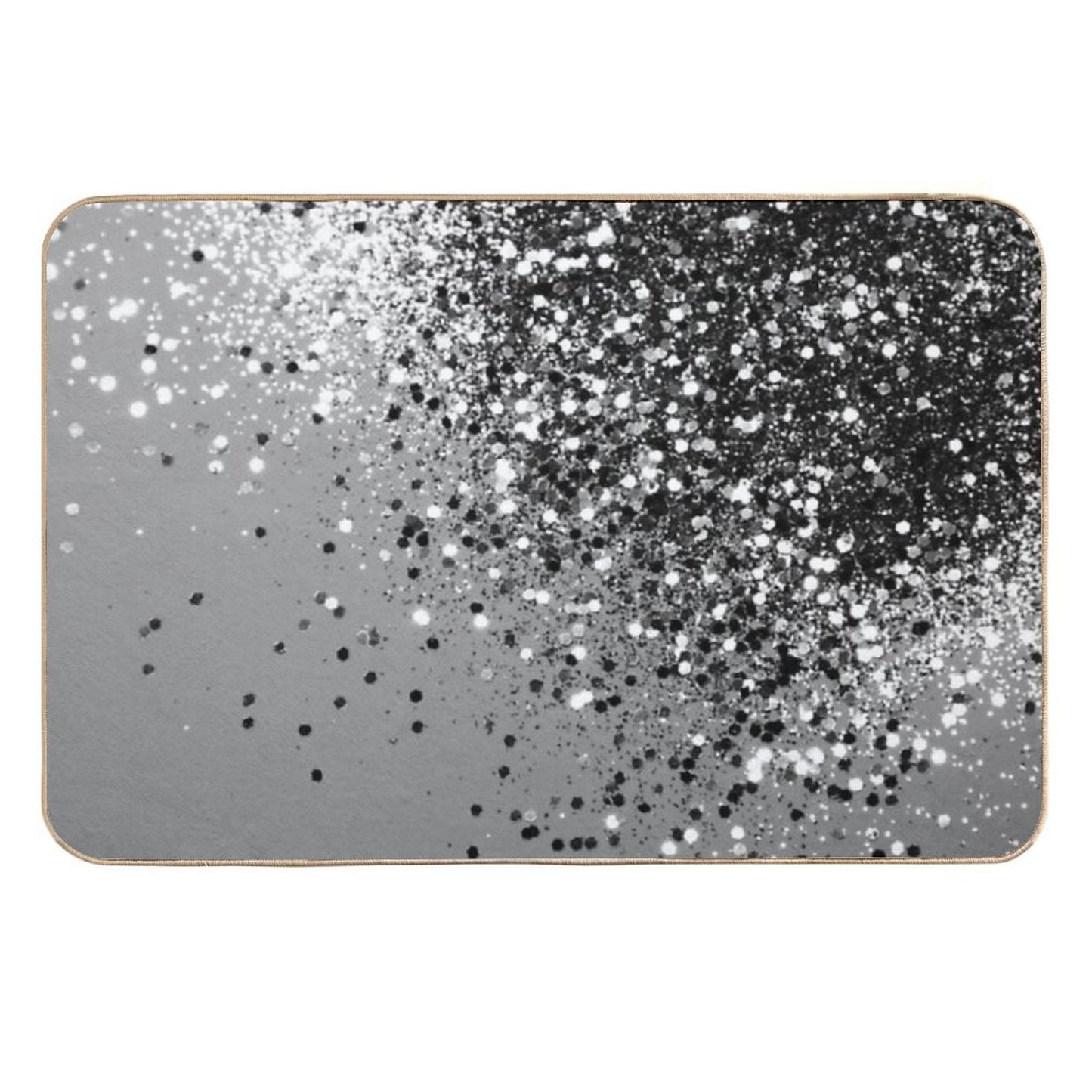 Silver Gray Lady Glam #1 (Photo of Glitter Only - Not Reflective) Slip-Resistant Bath Mat