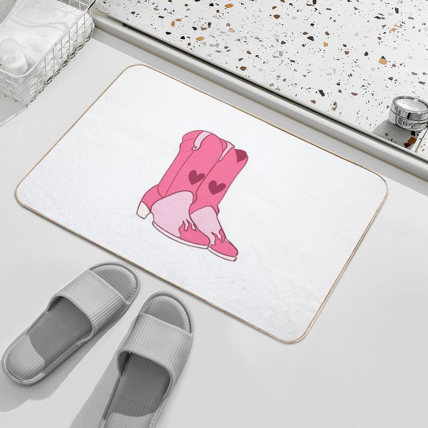 Cowboy Cowgirl Pink Boots Multi-Purpose Bath Mat