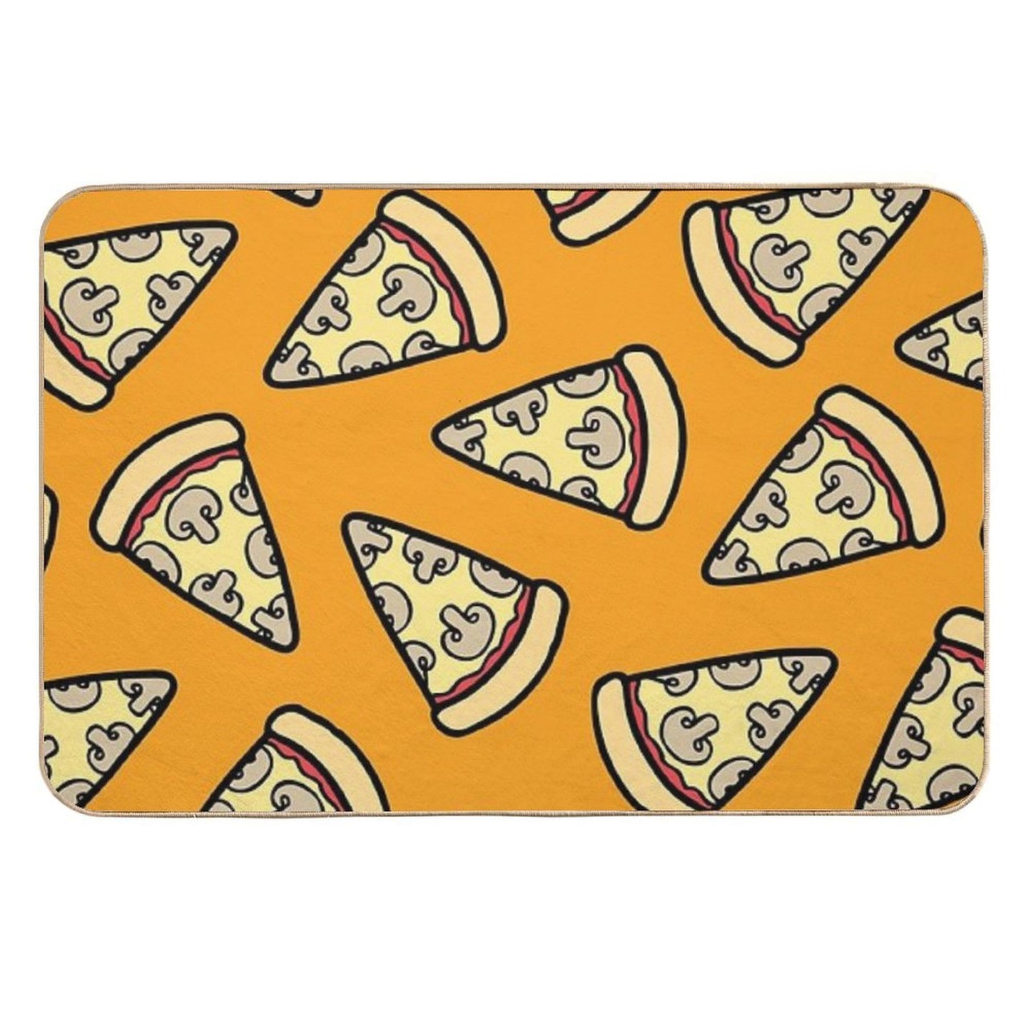 Mushroom Pizza Pattern Dirt-Trapping Bath Mat