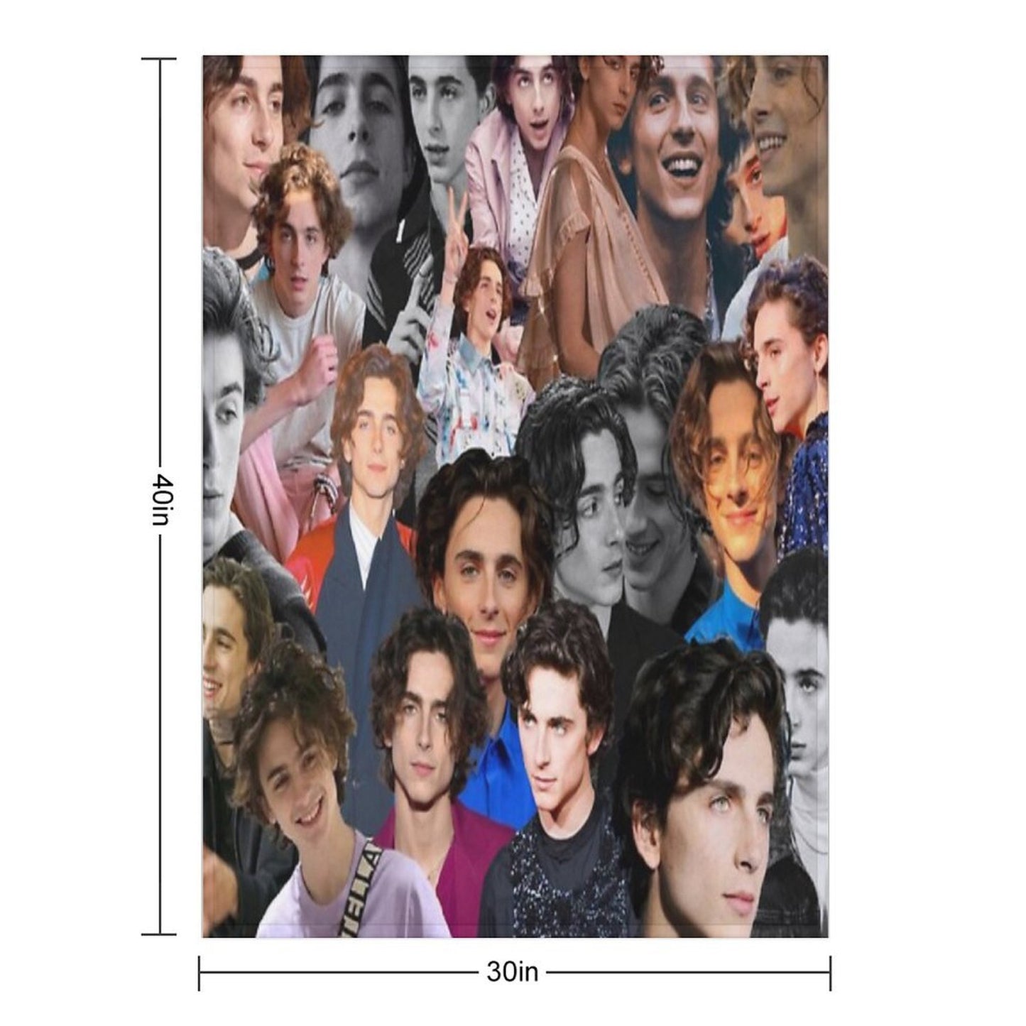 Timothee Chalamet Collage Shrink-resistant Throw Blanket