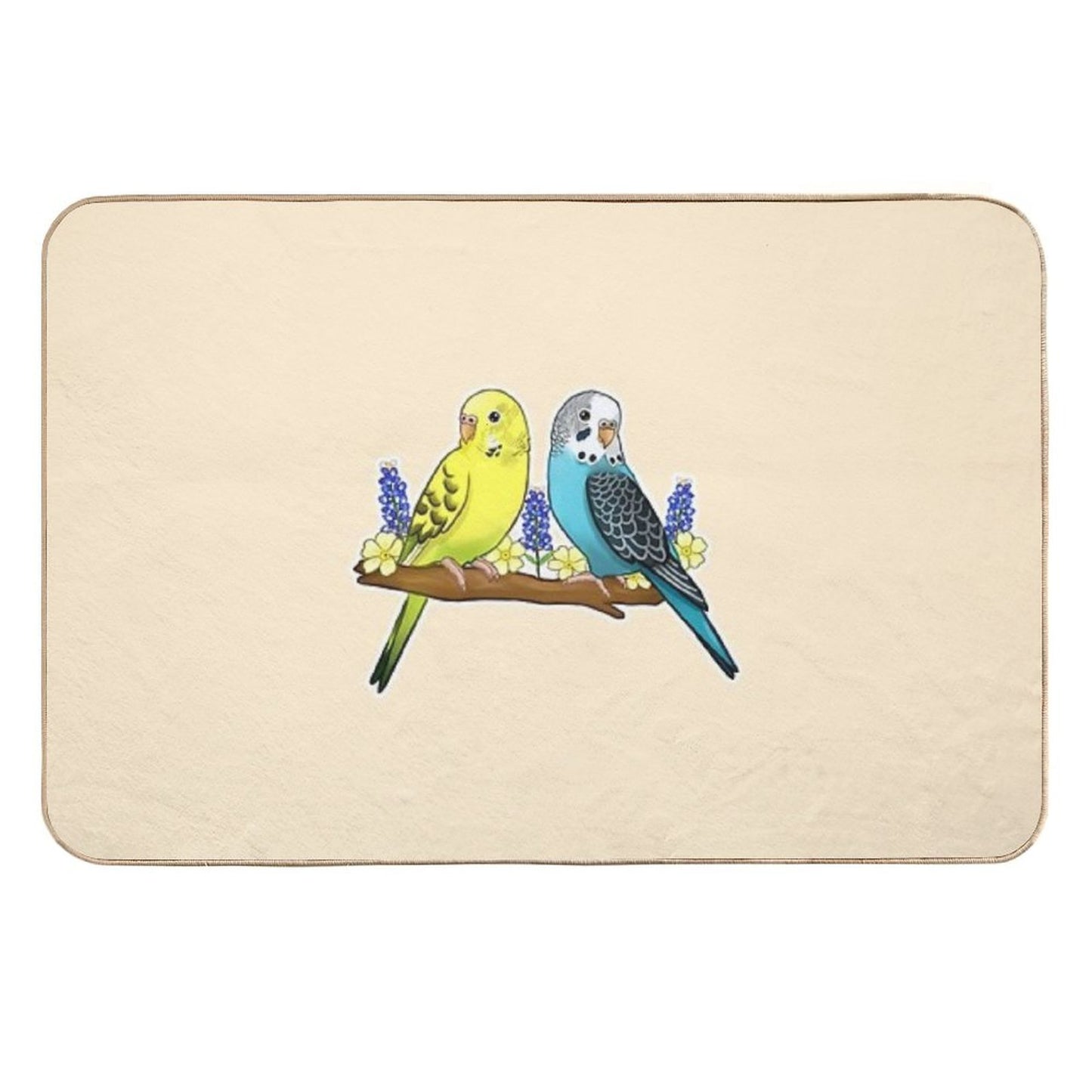 Cute Budgies Rapid-Drying Bath Mat
