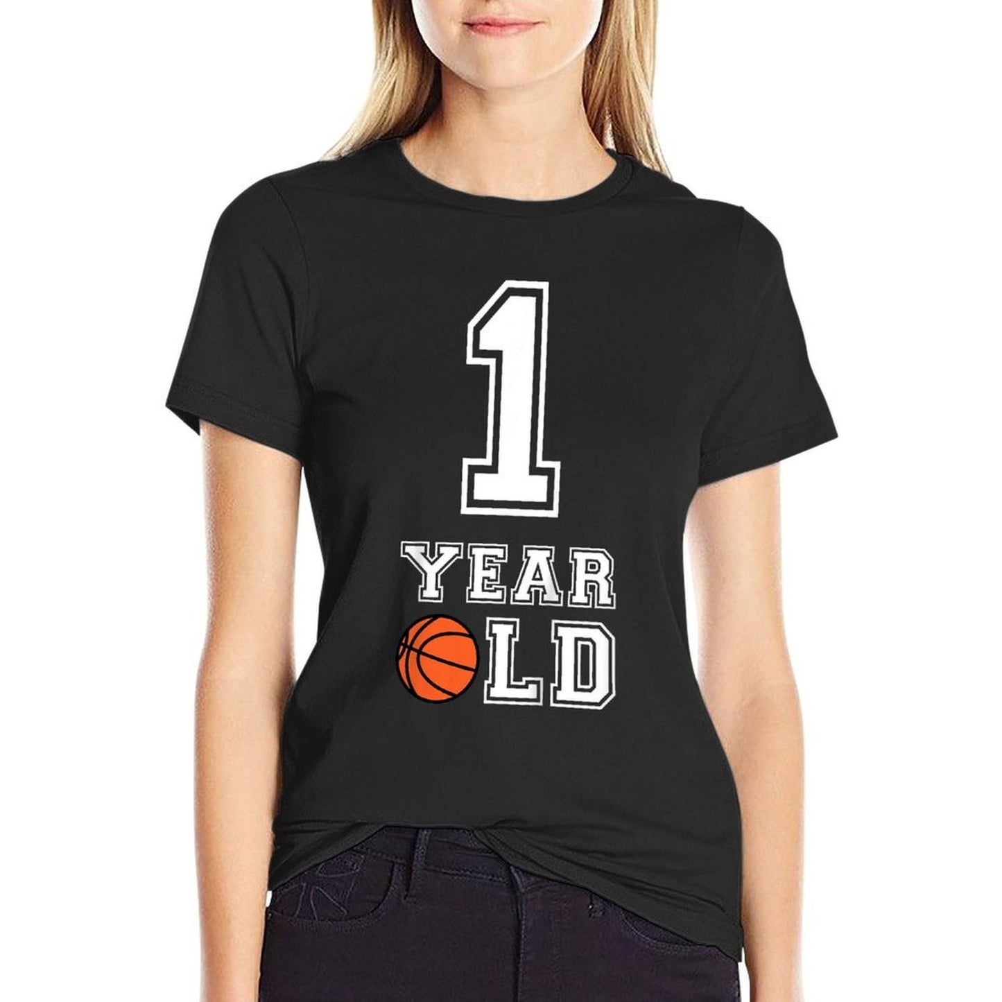 Kids 1 Year Old Basketball Birthday Boys 1st Birthday Gift Cotton T-Shirt