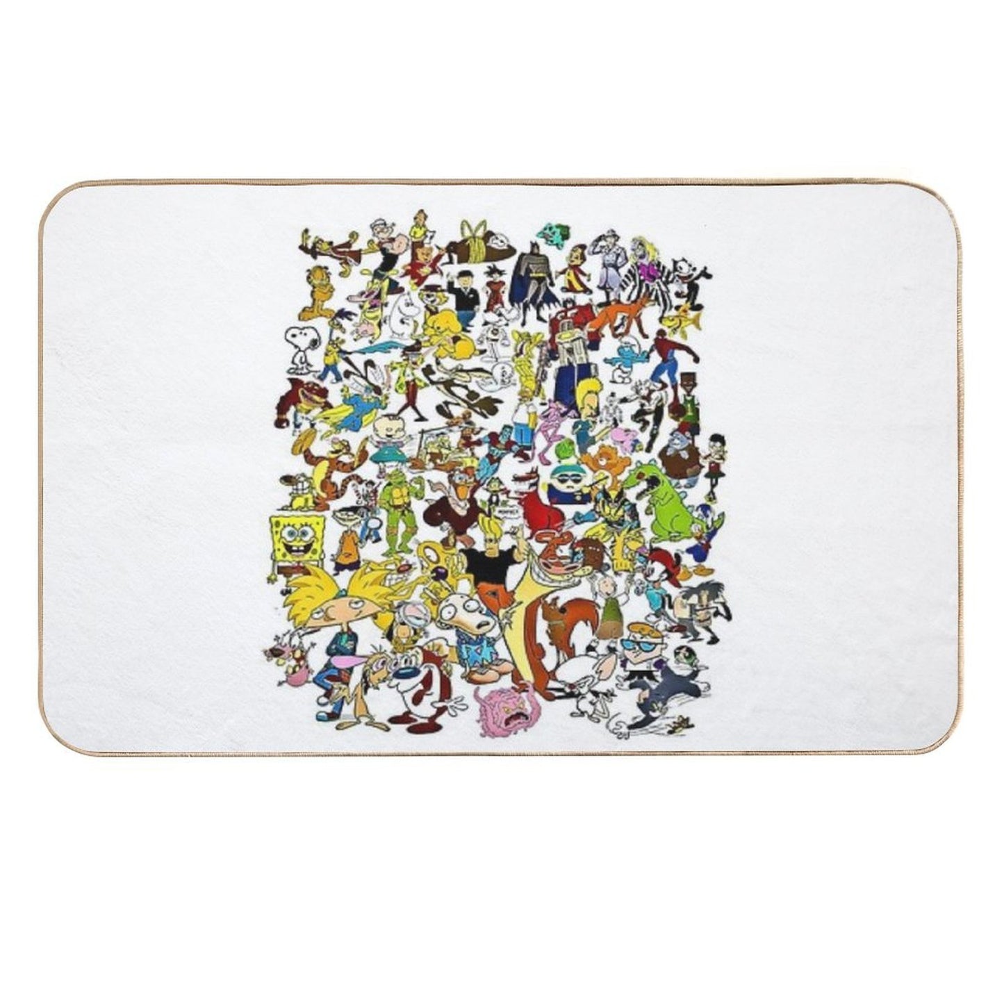 90s Cartoons 80s Classic Tv Kids Eco-Friendly Bath Mat