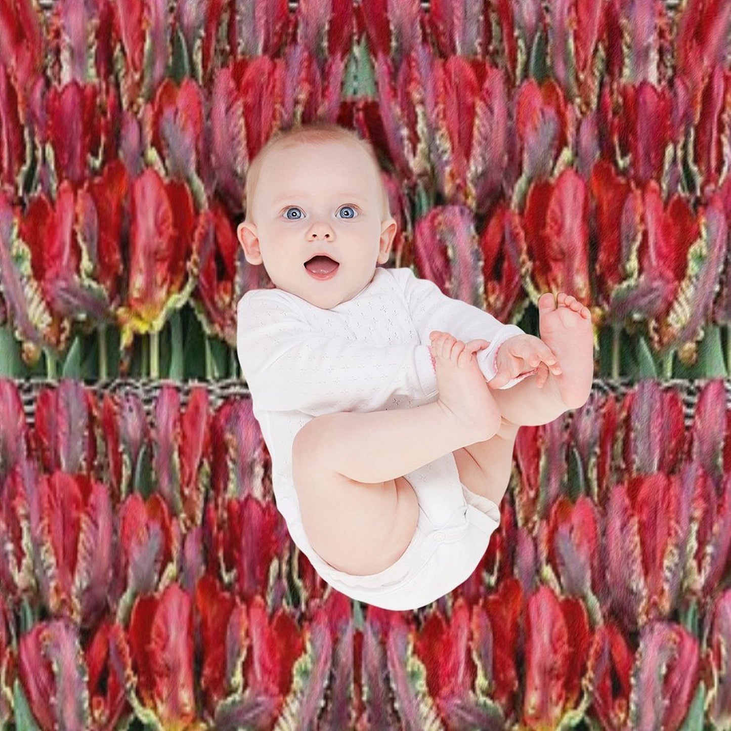 Parrot Tulips Floral Design Travel-friendly Throw Blanket