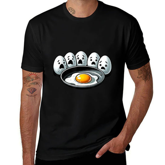 Witty Humor Quote Egg Memes Funny Egg Pun Cool Fried Egg, Small, Black  Ribbed Collar T-Shirt
