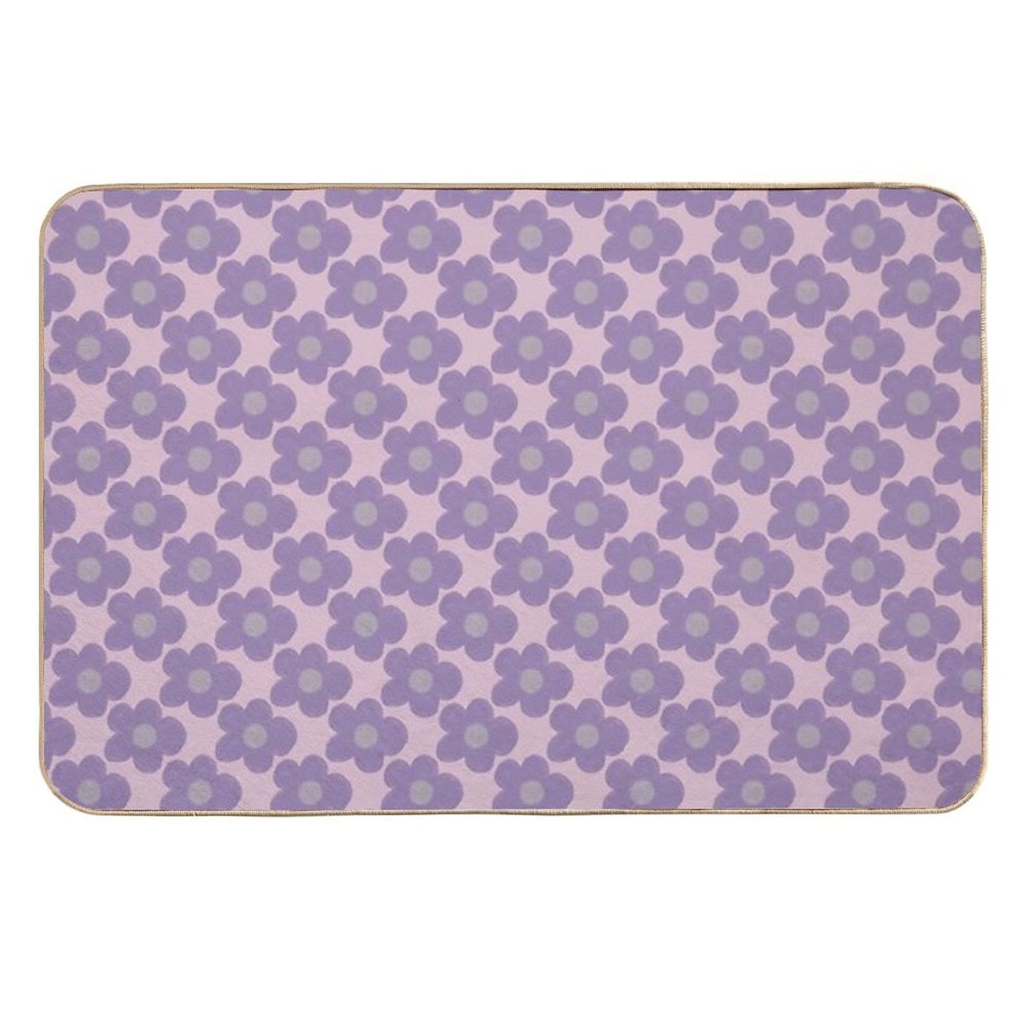 Purple Chalky Flowers Long-Lasting Bath Mat