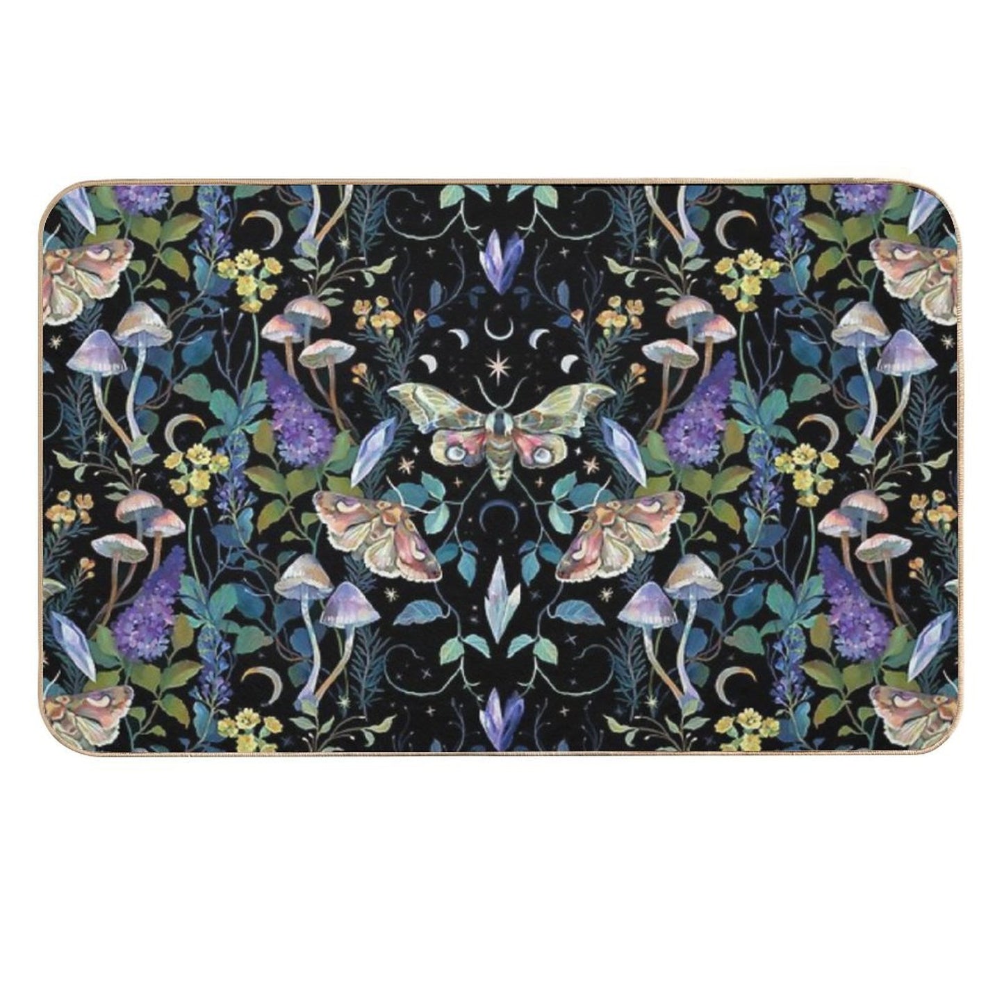 Crystal Moth Mushroom Absorbent Bath Mat