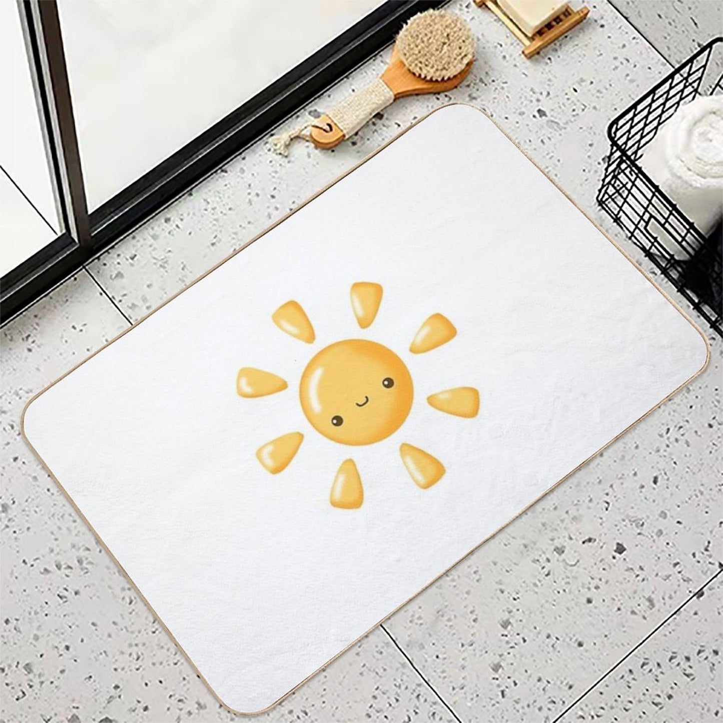 Kawaii Sun – Cheerful And Bright Cartoon Design Durable Bath Mat