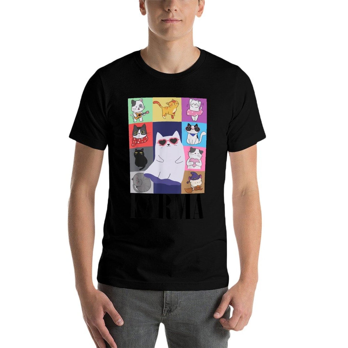 Vintage Cat Music Forns Girls Kids Women Men Karma Relaxed-fit T-Shirt