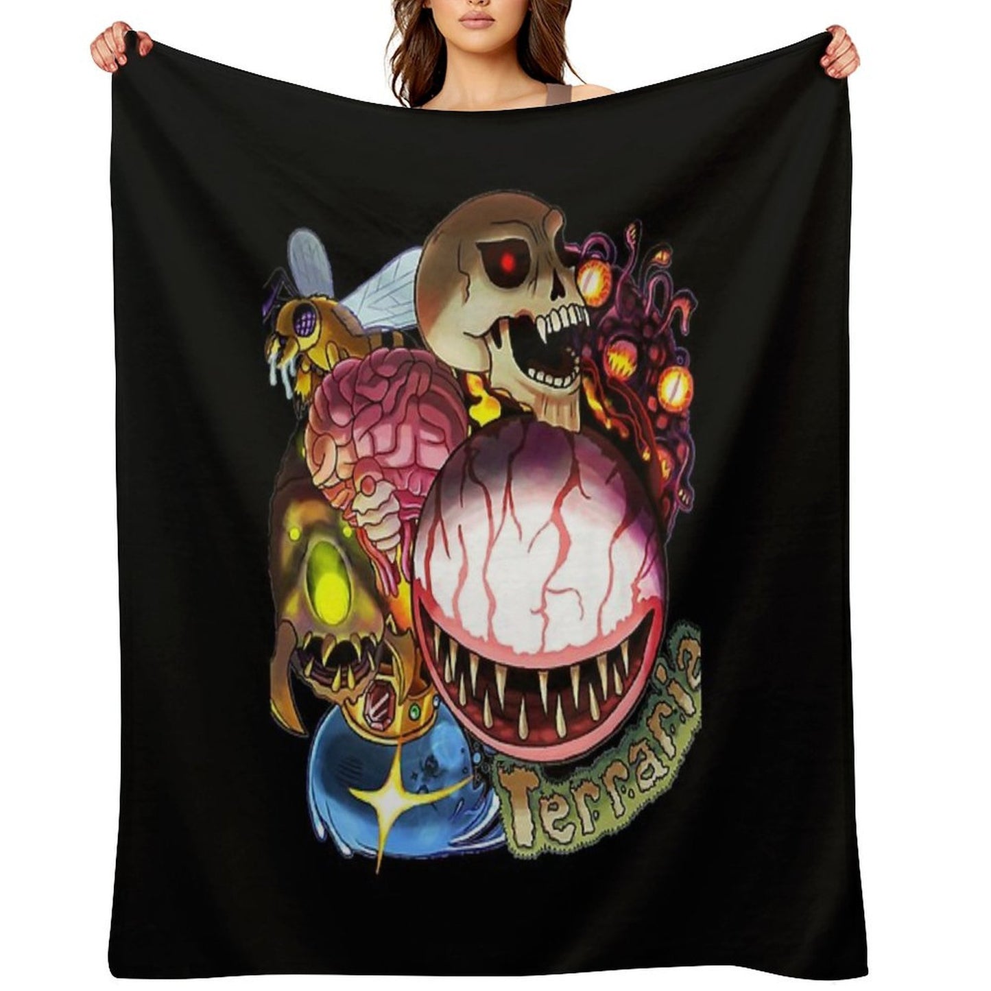 Gifts For Men Terraria Game Boss For Fans Rush Halloween Wrinkle-free Throw Blanket