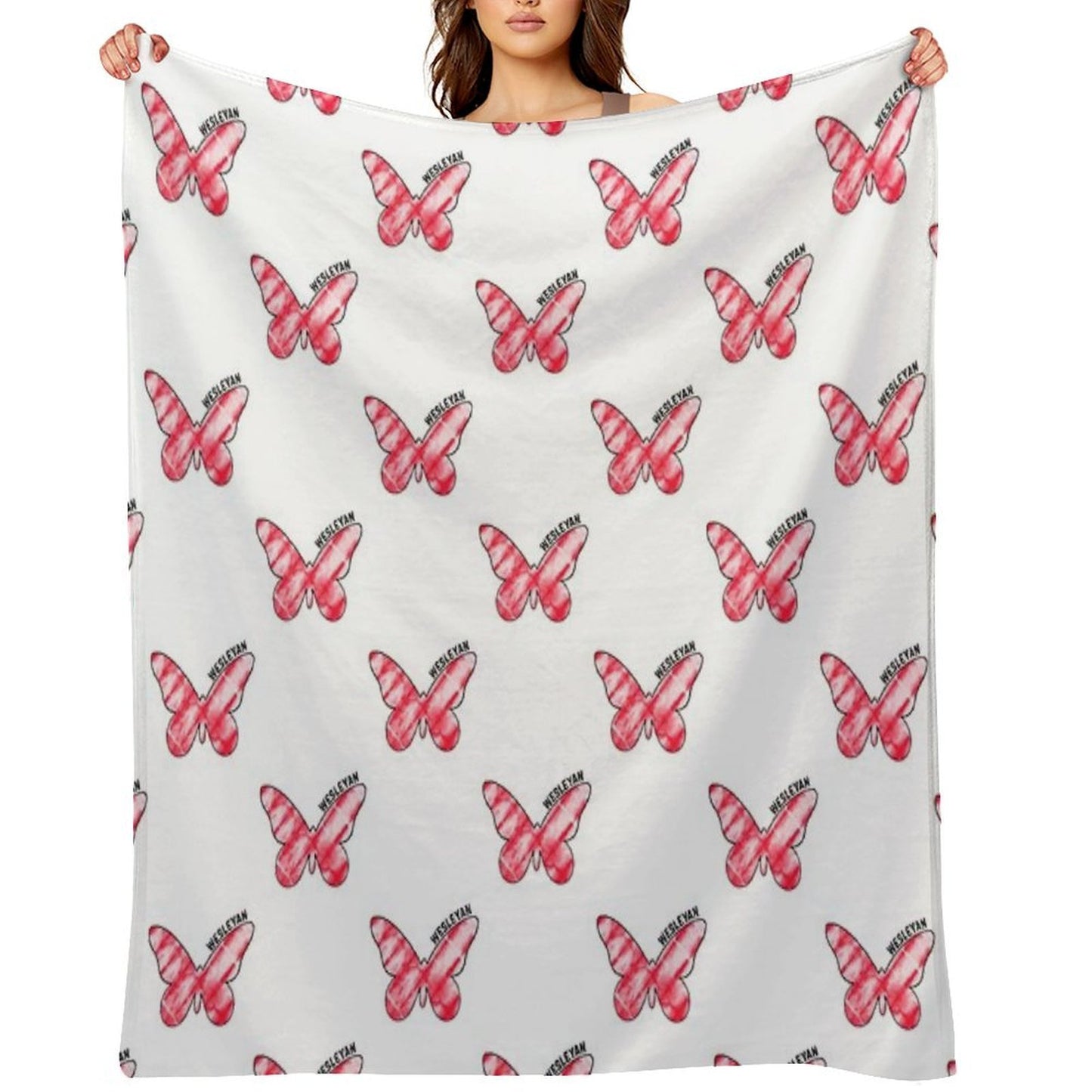 Wesleyan Butterfly Versatility Throw Blanket