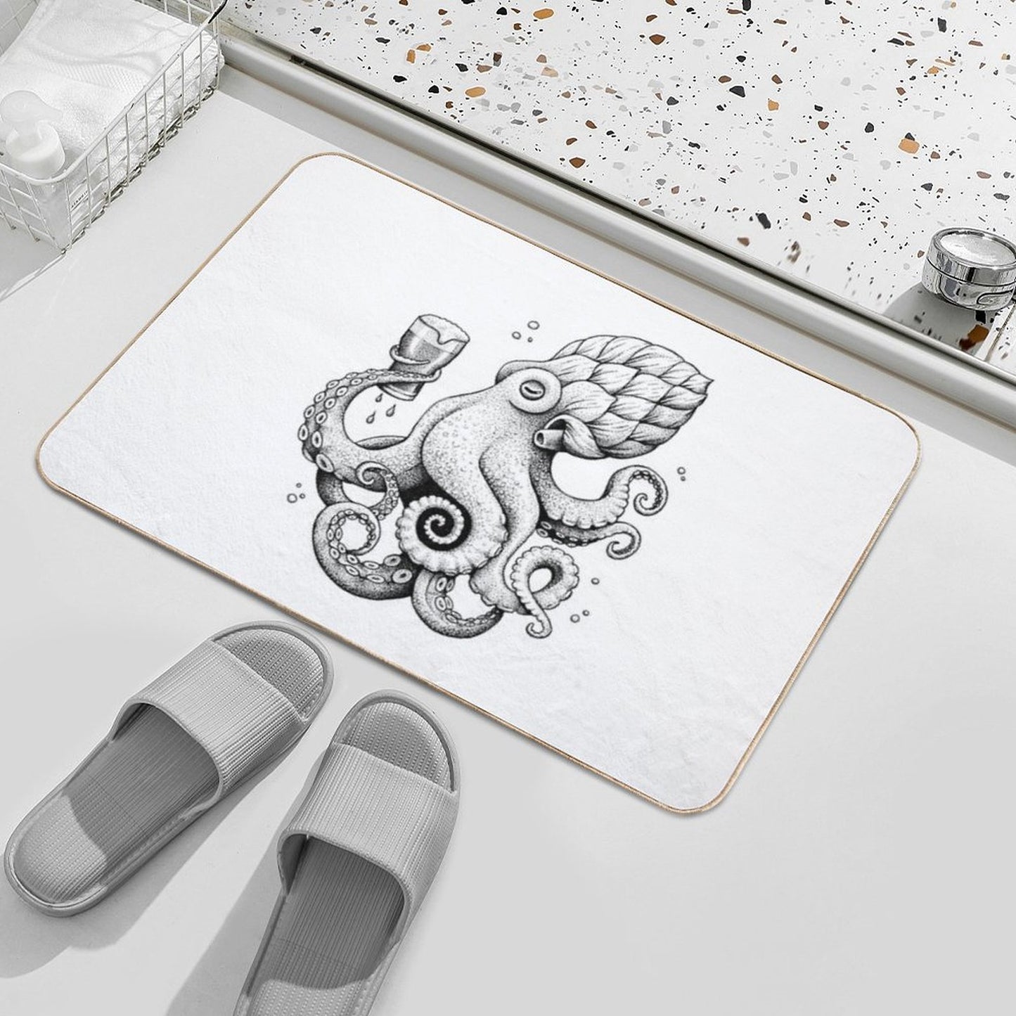 Hoptopus - The Beer Drinking Octopus Multi-Purpose Bath Mat