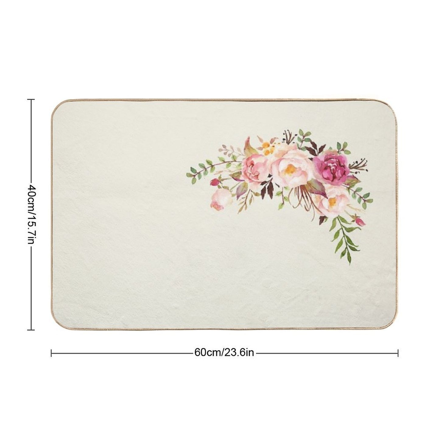 Romantic Watercolor Flower Bouquet Rapid-Drying Bath Mat