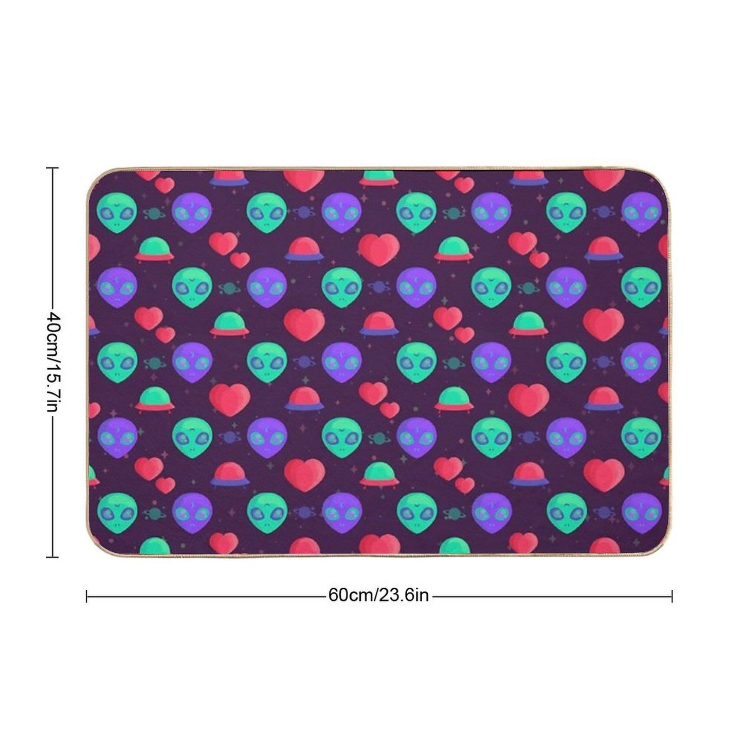 Kawaii Aliens Long-Lasting Bath Mat