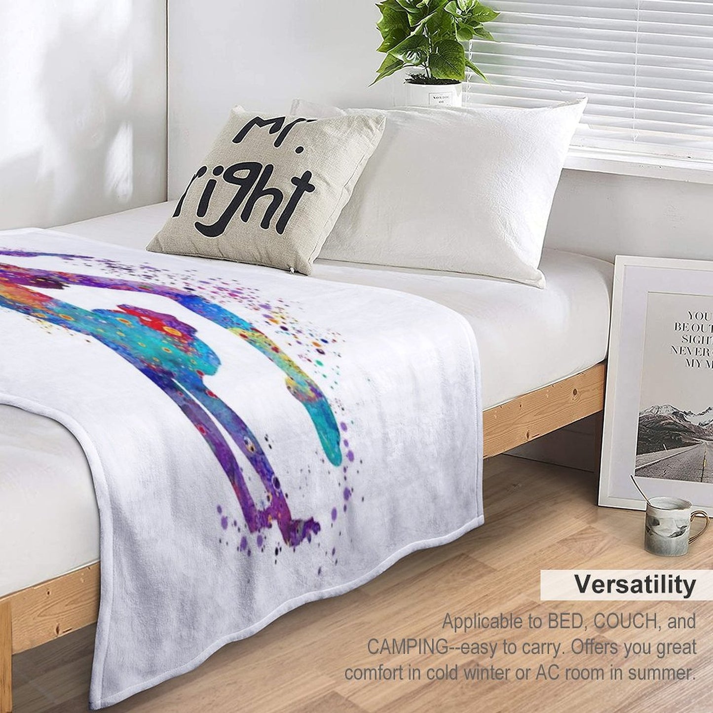 Gymnastics Tumbling Watercolor Sports Anti-pilling Throw Blanket