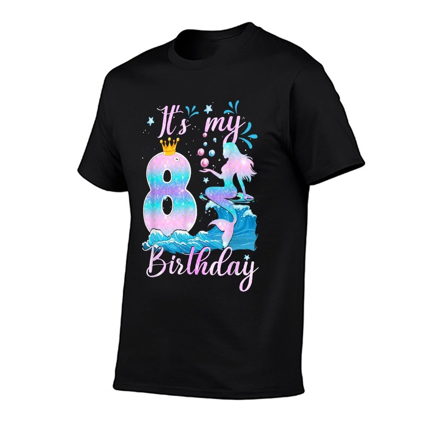 Its My Mermazing 8th Birthday Mermaid Girl Theme 8 Yrs Old Lightweight T-Shirt