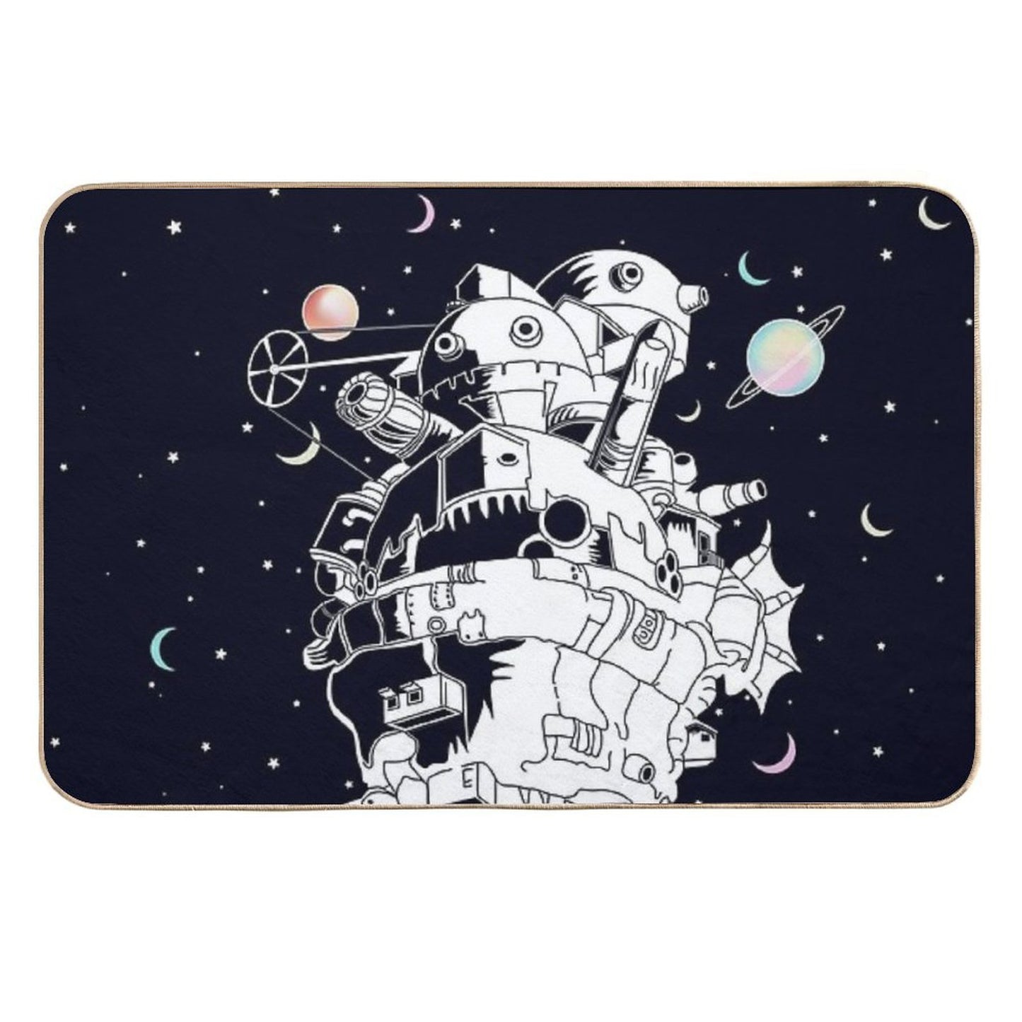 Castle in A Starry Night Repositionable Bath Mat