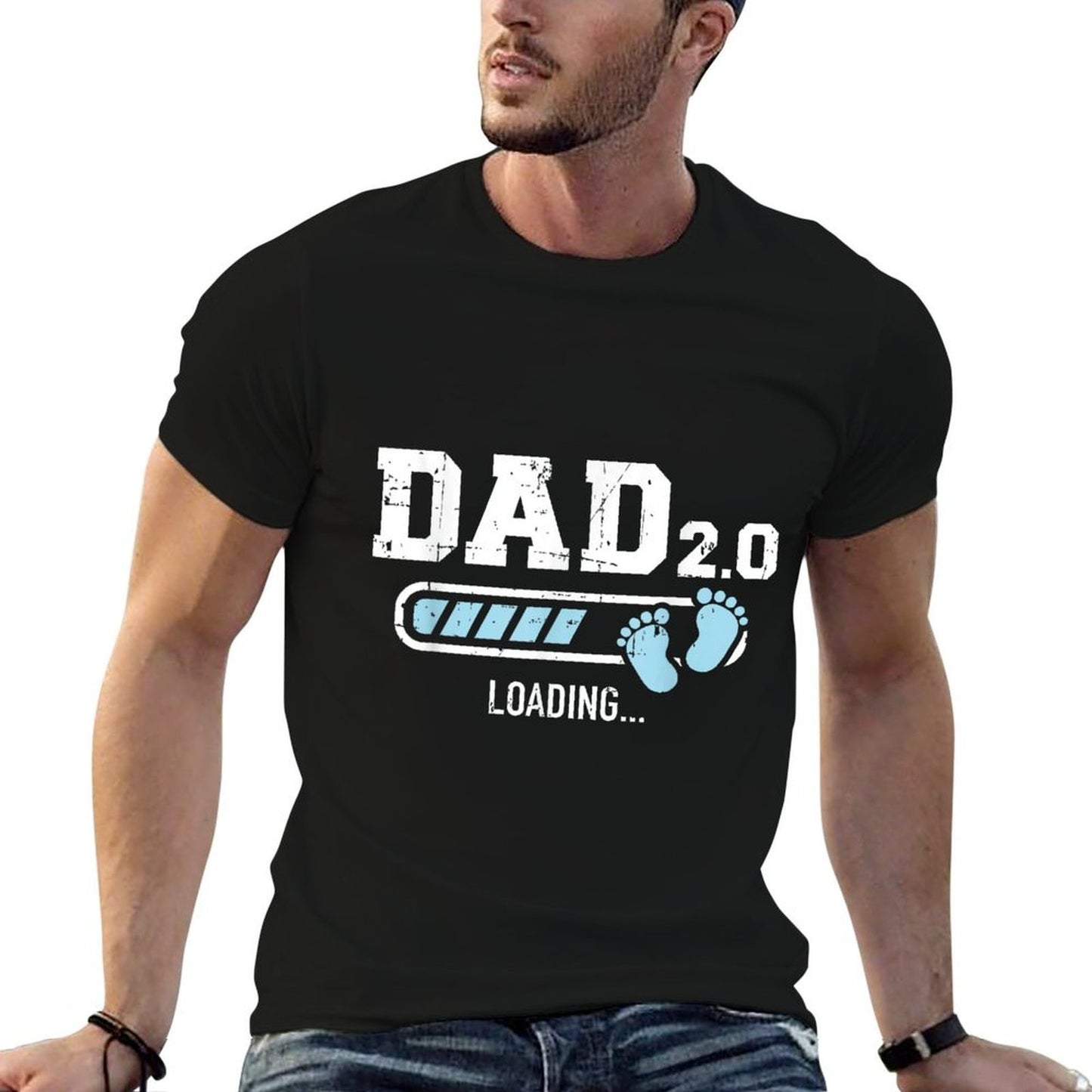 2nd Second Time Dad Loading Bar Baby Announcement Slim-fit Cut T-Shirt
