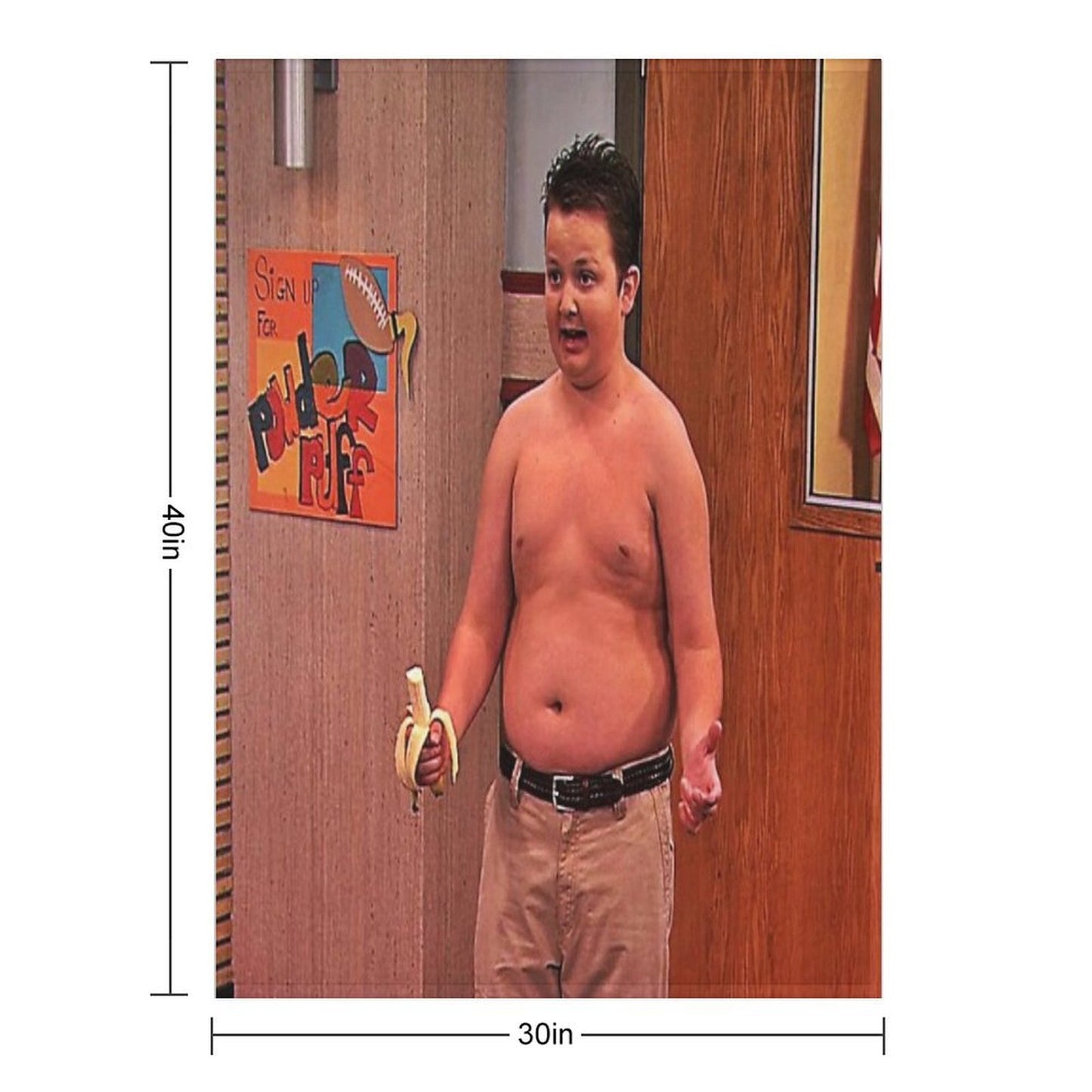 Gibby Icarly Shirtless Plush Throw Blanket