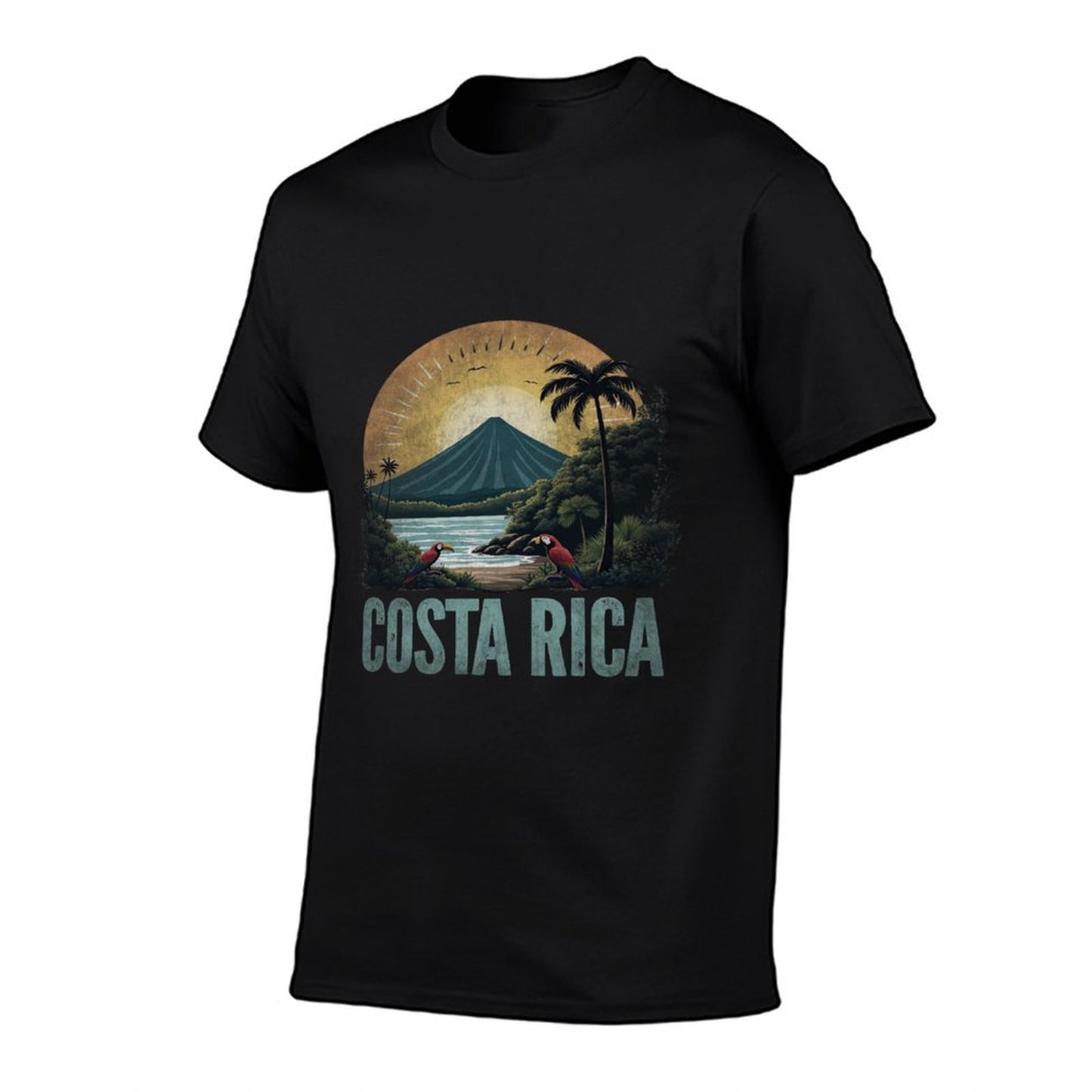 Retro Costa Rica Landscape Vintage Souvenir Polyester Blend T-Shirt