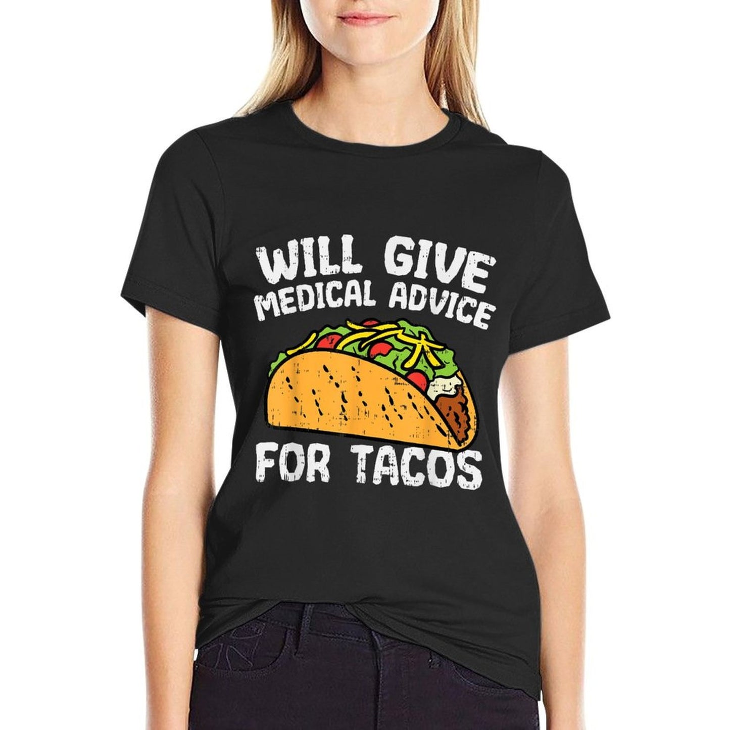 Medical Advice For Tacos Mexican Cinco De Mayo Doctor Nurse Ribbed Collar T-Shirt