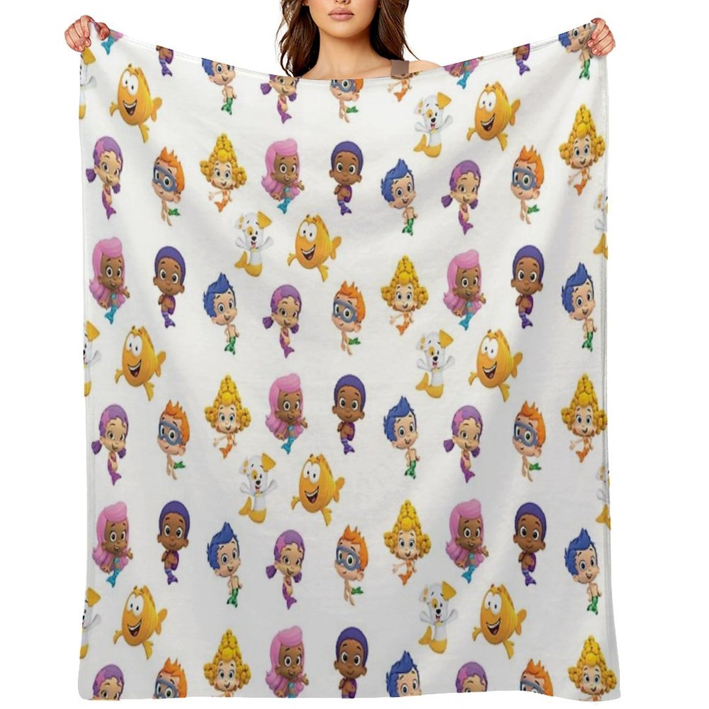 All Bubble Guppies Together Cartoon Mermaids Kids Anti-pilling Throw Blanket