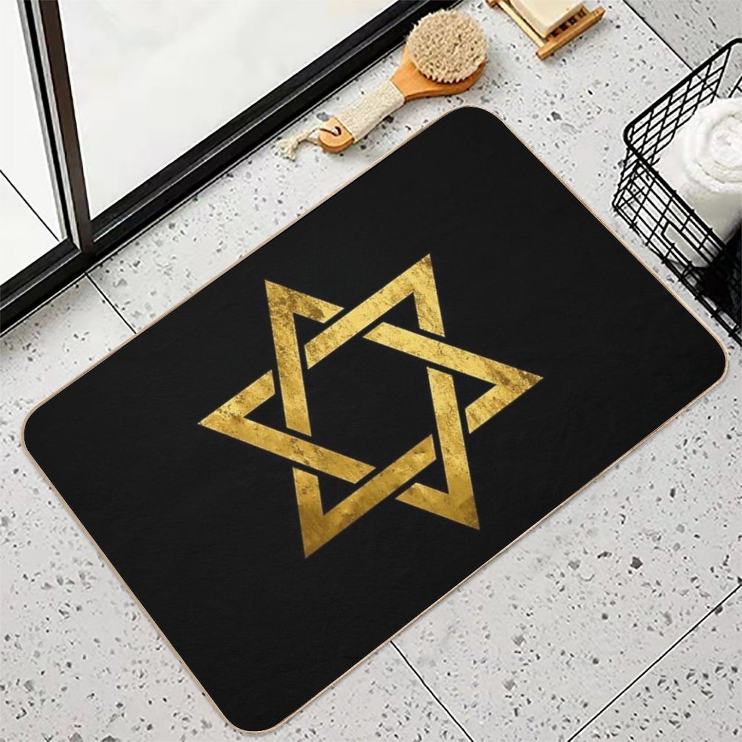 Golden Magen David Repositionable Bath Mat