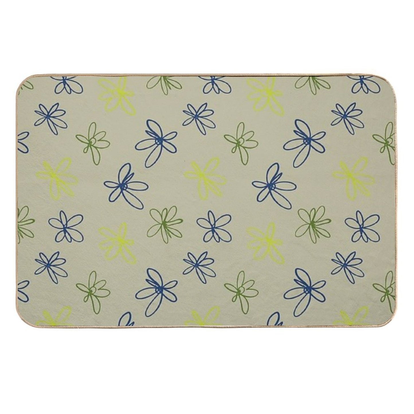 Daisy Whispers - Minimalist Leaf Pattern Pet-Safe Bath Mat