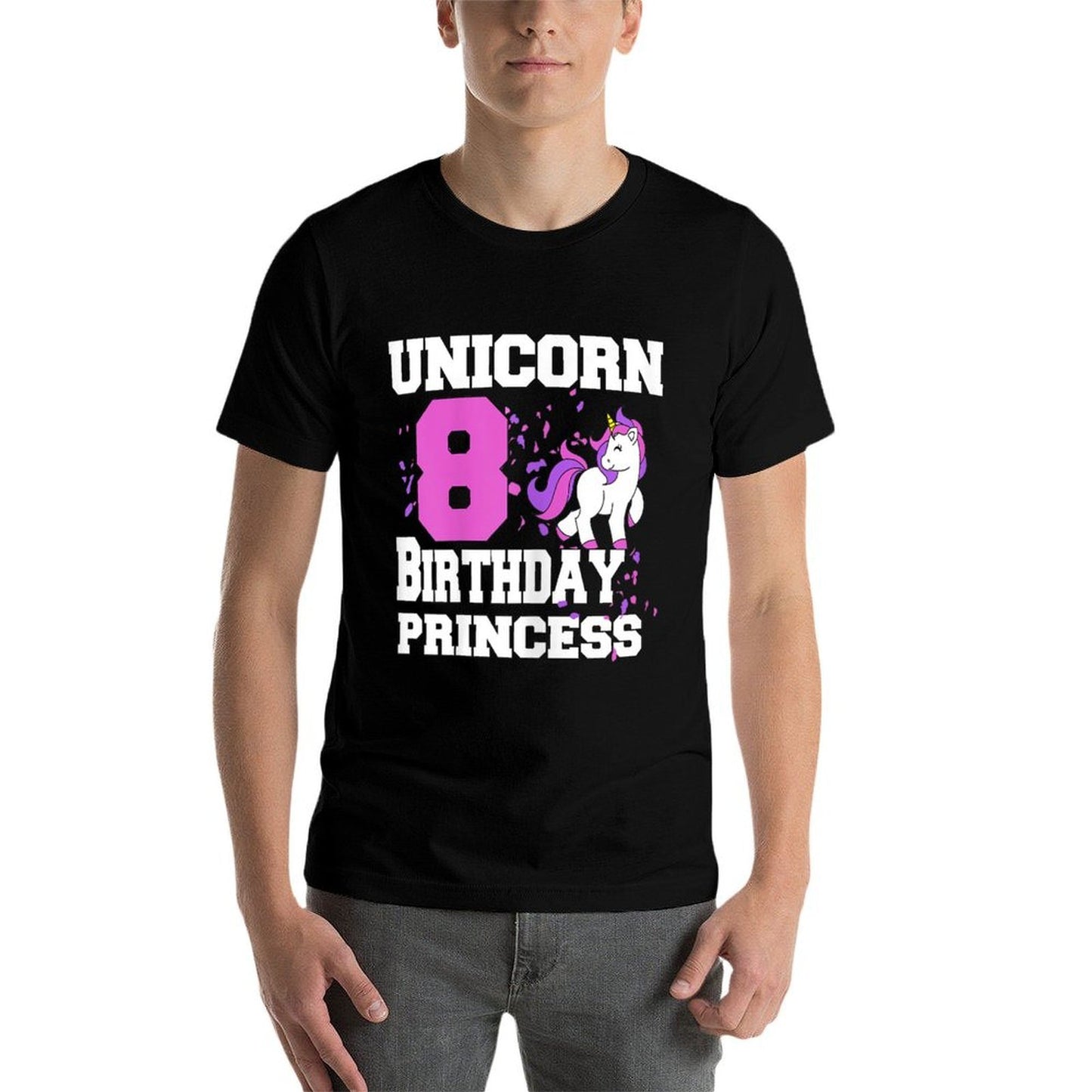 Unicorn 8 Birthday Princess Eight Year Old Birthday Graphic-printed T-Shirt